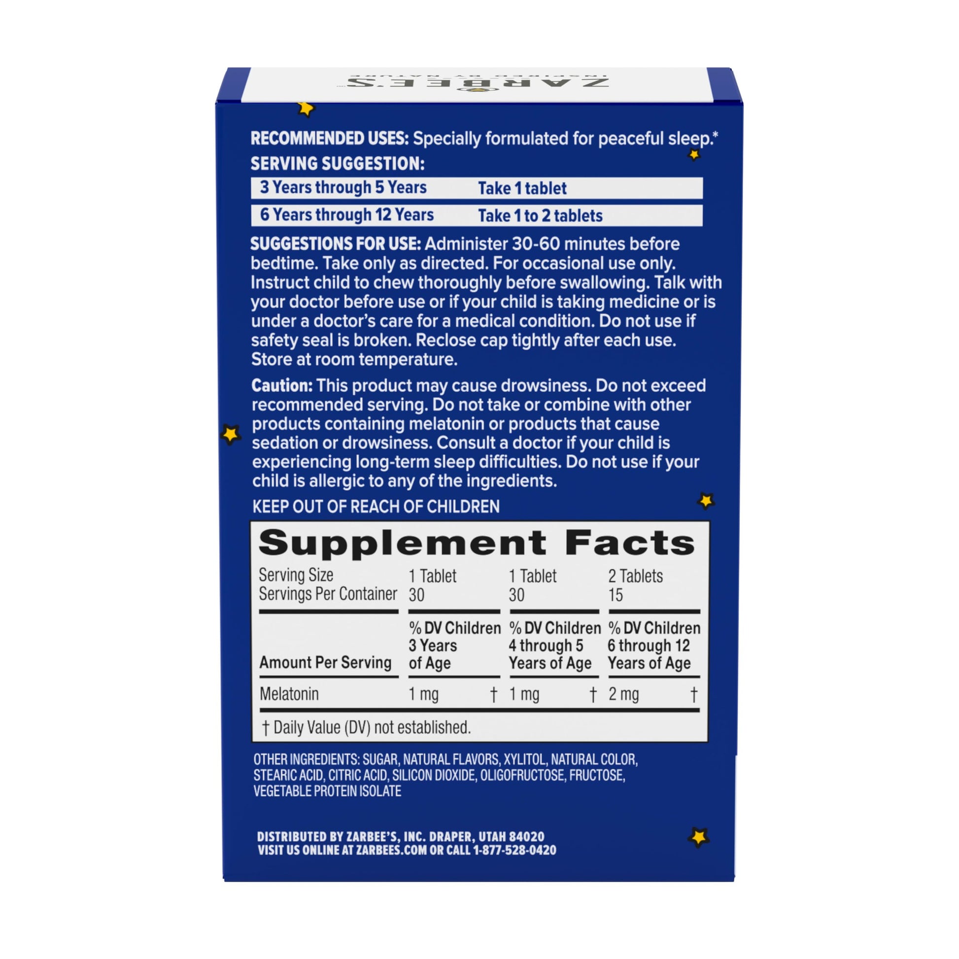 Zarbee’s Kids Melatonin Sleep Chewable Tablets, 1 mg, Drug & Alcohol-Free, Non-Habit Forming Sleep Support, Natural Grape Flavor, No Artificial Sweeteners or Dyes, Gluten Free, Ages 3+, 50 Ct Bottle Nirvana Guru