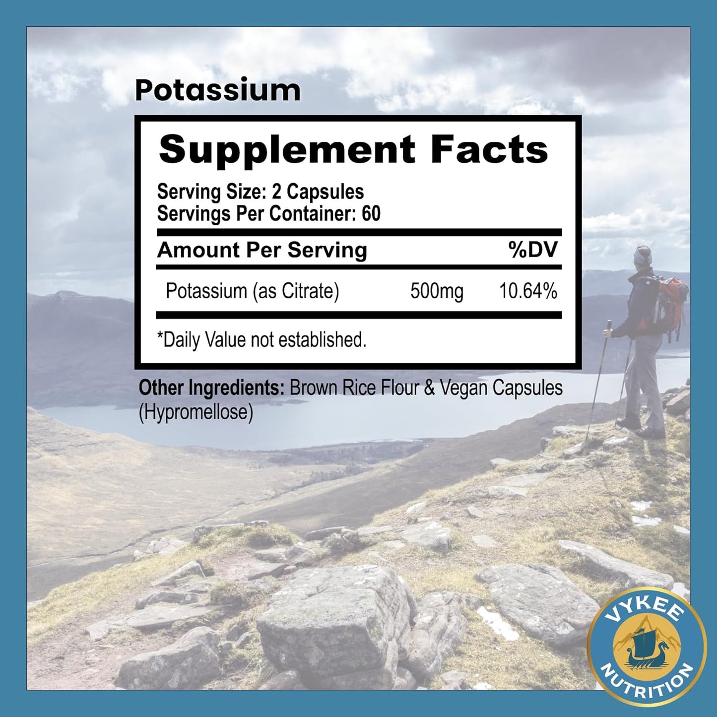 Potassium Citrate Capsules – High-Potency 500mg Potassium Per Serving | Supports Muscle Function, Electrolyte Balance & Heart Health | Vegan, Non-GMO, 120 Capsules Nirvana Guru