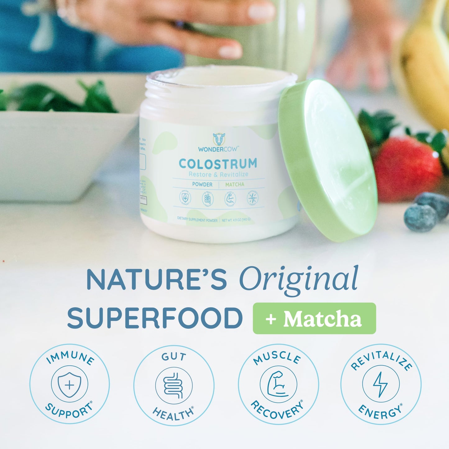 Colostrum Supplement Powder for Gut Health, Immune Support, Muscle Recovery & Wellness | Natural IgG Pure Whole Bovine Colostrum Superfood, Unflavored, 60 Servings Nirvana Guru
