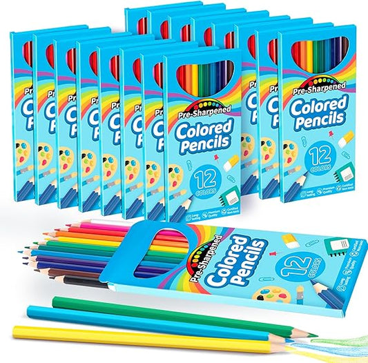 V-Opitos 168 Count Colored Pencils for Kids, 14 Pack Bulk Colored Pencils in 12 Colors, Pre-sharpened Coloring Pencils, Ideal School Supplies & Classroom Prizes, Kids Party Favor nirvanaguru
