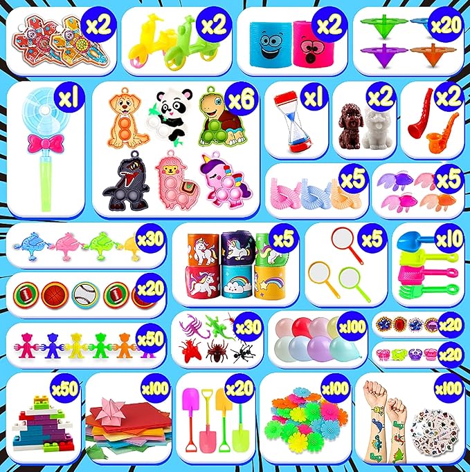 1000 PCS Party Favors for Kids, Fidget Toys Bulk, Goodie Bags Stuffers for Kids, Birthday Gifts, Prize Treasure Box Toys for Classroom, Pinata Stuffers, Carnival Prizes Nirvana Guru