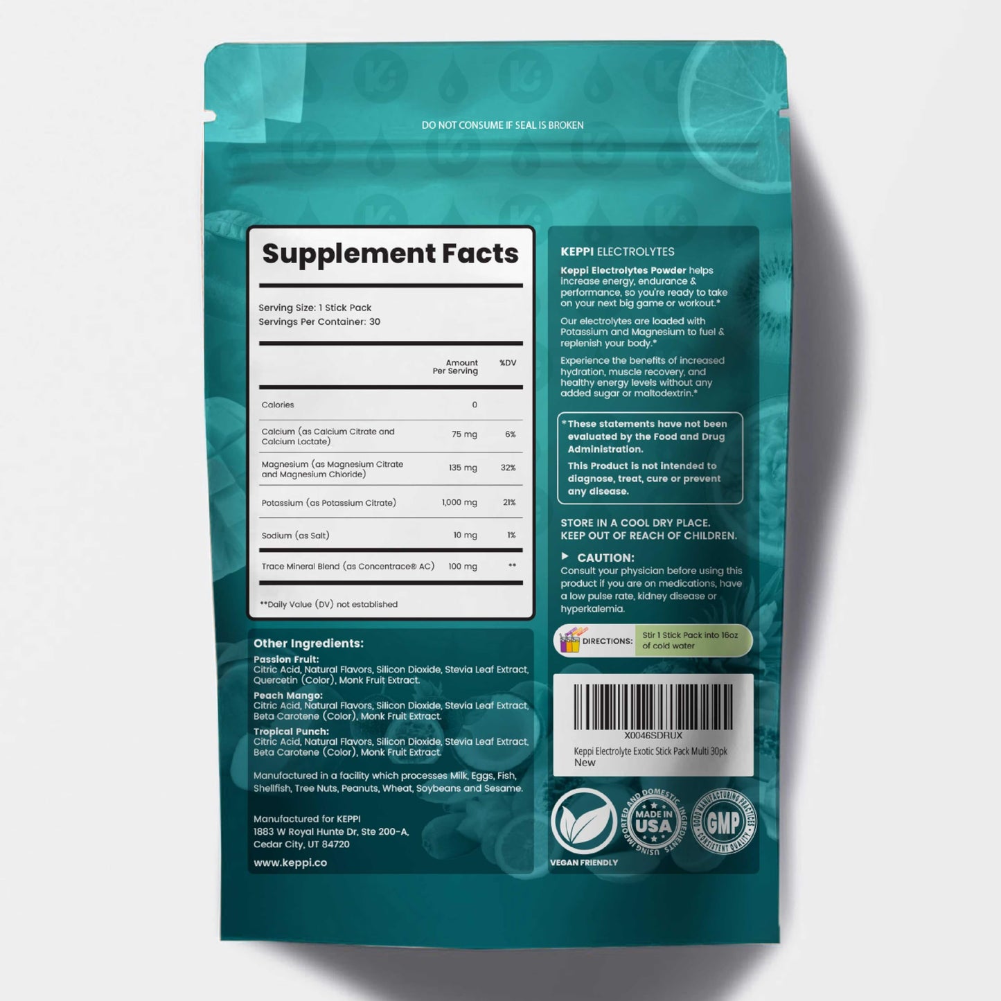 Keppi Electrolytes Powder Packets Assorted Flavors – Sugar Free Hydration Drink Mix with Potassium, Magnesium, Sodium – 30 Hydration Packets – Keto, Vegan, Fasting-Friendly, Zero Calorie - Nirvana Guru