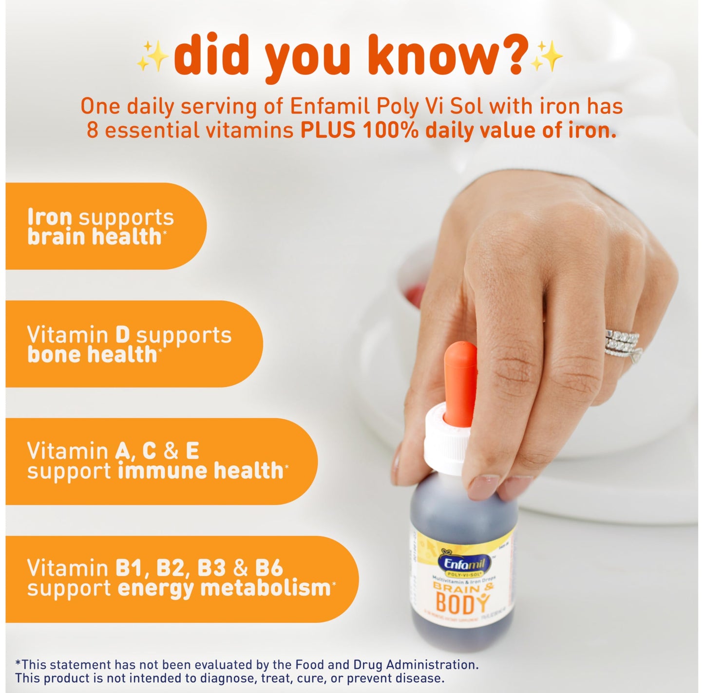 Enfamil Poly-Vi-Sol with Iron Liquid Multivitamin Drops, Supports Growth & Development*, 50mL Bottle - Nirvana Guru