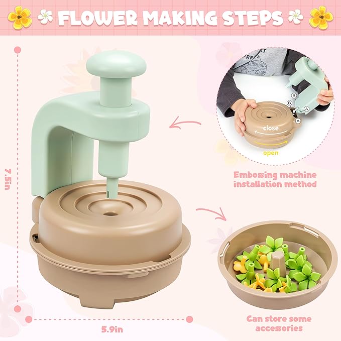 Fabric Flower Bouquets Toys, DIY Craft Kits Toys for Kids - Flowers Market Toy, Build Your Flower Bouquet, Arts & Crafts for 4 5 6 7 8 Year Toddler Girl, Educational Activity Preschool B-Day Gifts Nirvana Guru