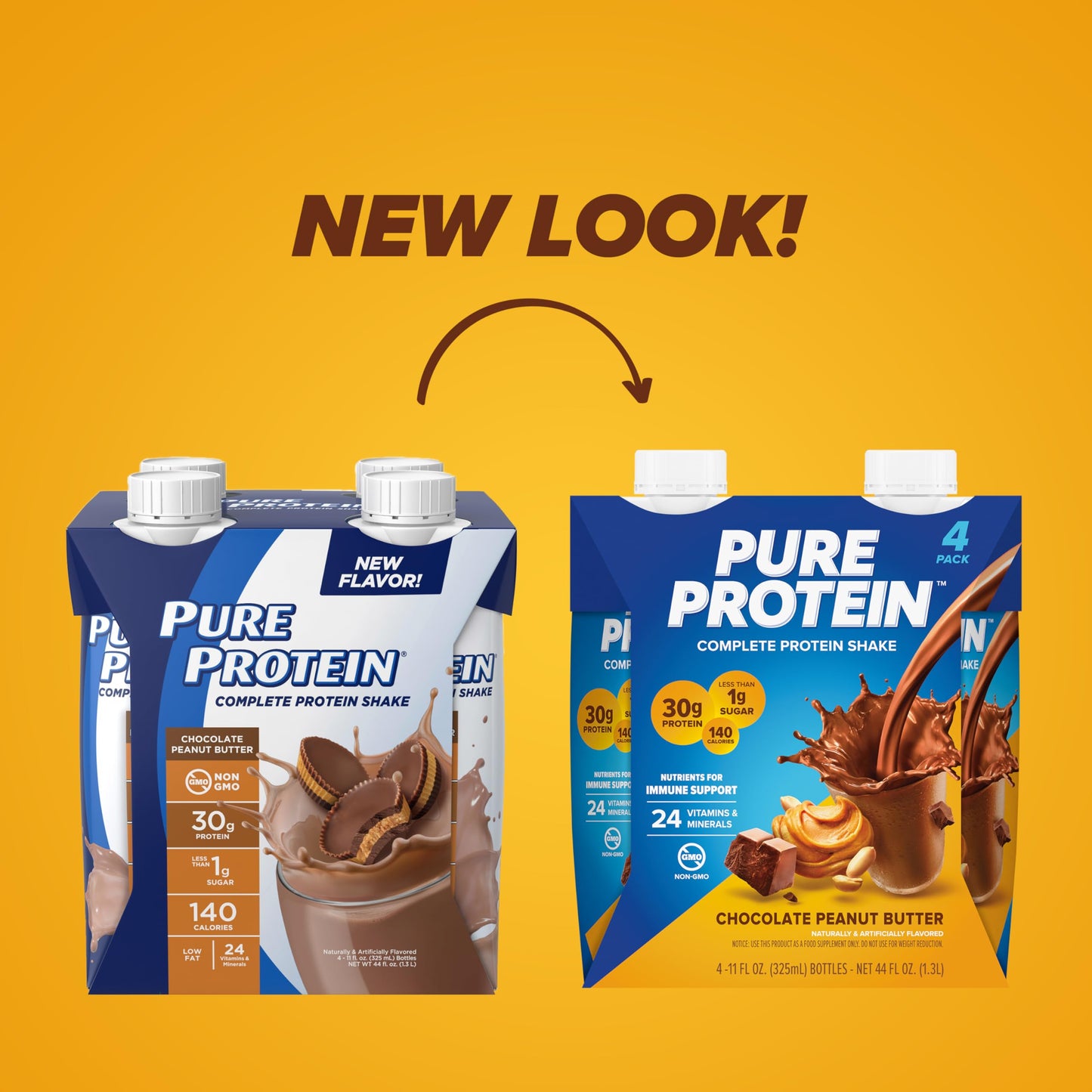 Pure Protein Vanilla Protein Shake, 30g Complete Protein, Vitamins A, C, D, and E plus Zinc to Support Immune Health, Ready to Drink and Keto-Friendly, 11oz Bottles, 12 Pack Nirvana Guru