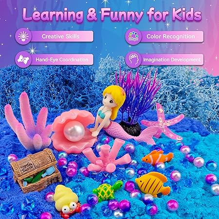 Mermaid Terrarium Craft Kit for Kids - LED Night Light Up & Remote Mermaid Birthday Gifts Toys for Girls nirvanaguru