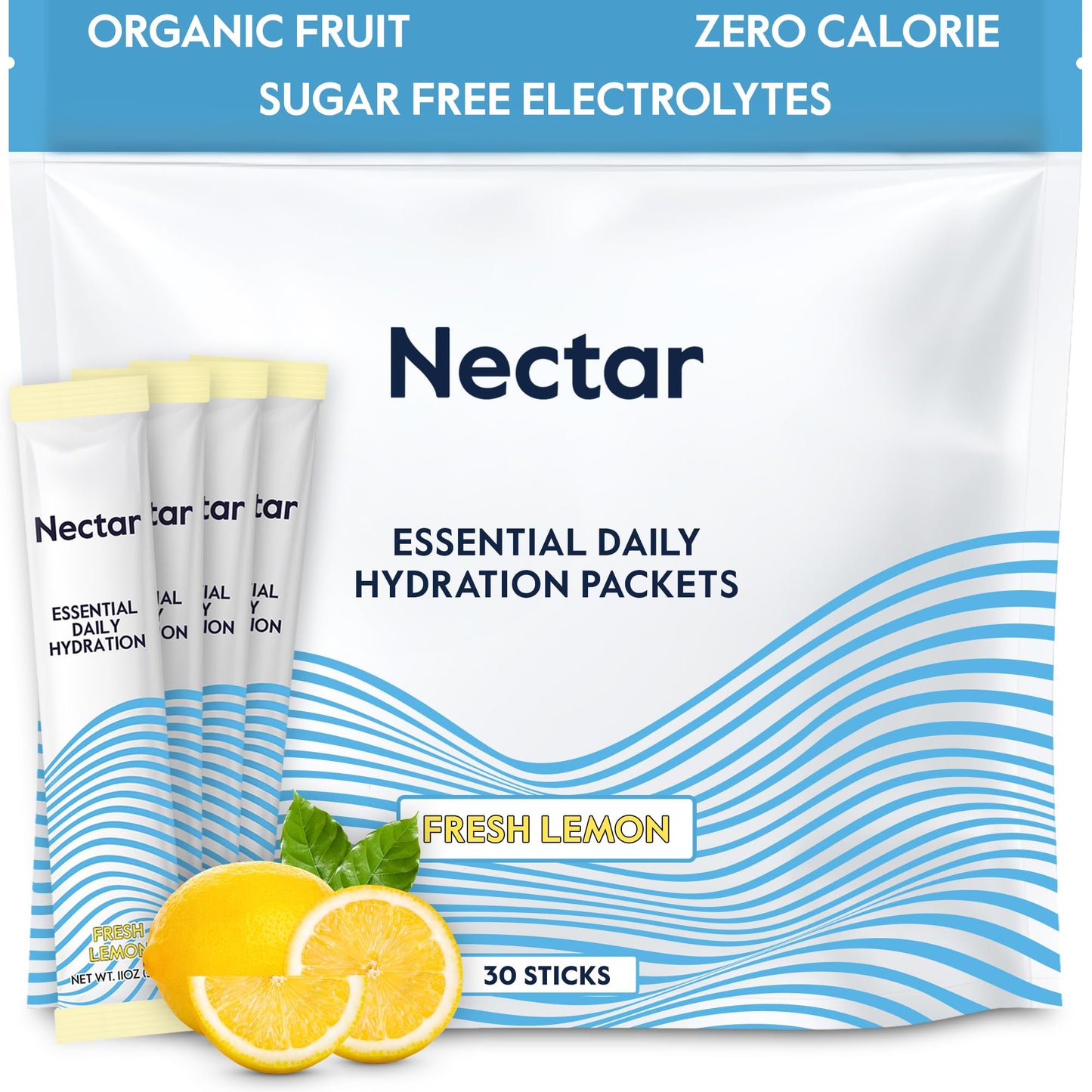 Nectar Hydration Packets - Electrolytes Powder Packets - Sugar Free & 0 Calorie - Organic Fruit Liquid Daily IV Hydrate Packets for Dehydration Relief & Rehydration (Tropical 30 Pack) - Nirvana Guru