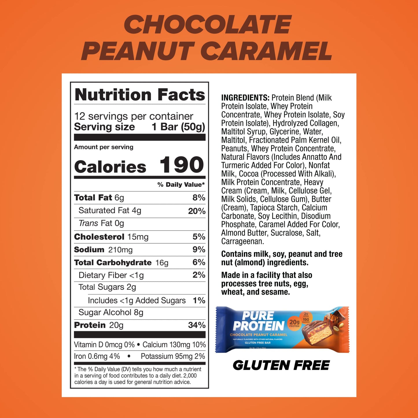 Pure Protein Bars, High Protein, Nutritious Snacks to Support Energy, Low Sugar, Gluten Free, Chocolate Deluxe, 1.76 oz., 12 Count(Pack of 1) (Packaging may vary)