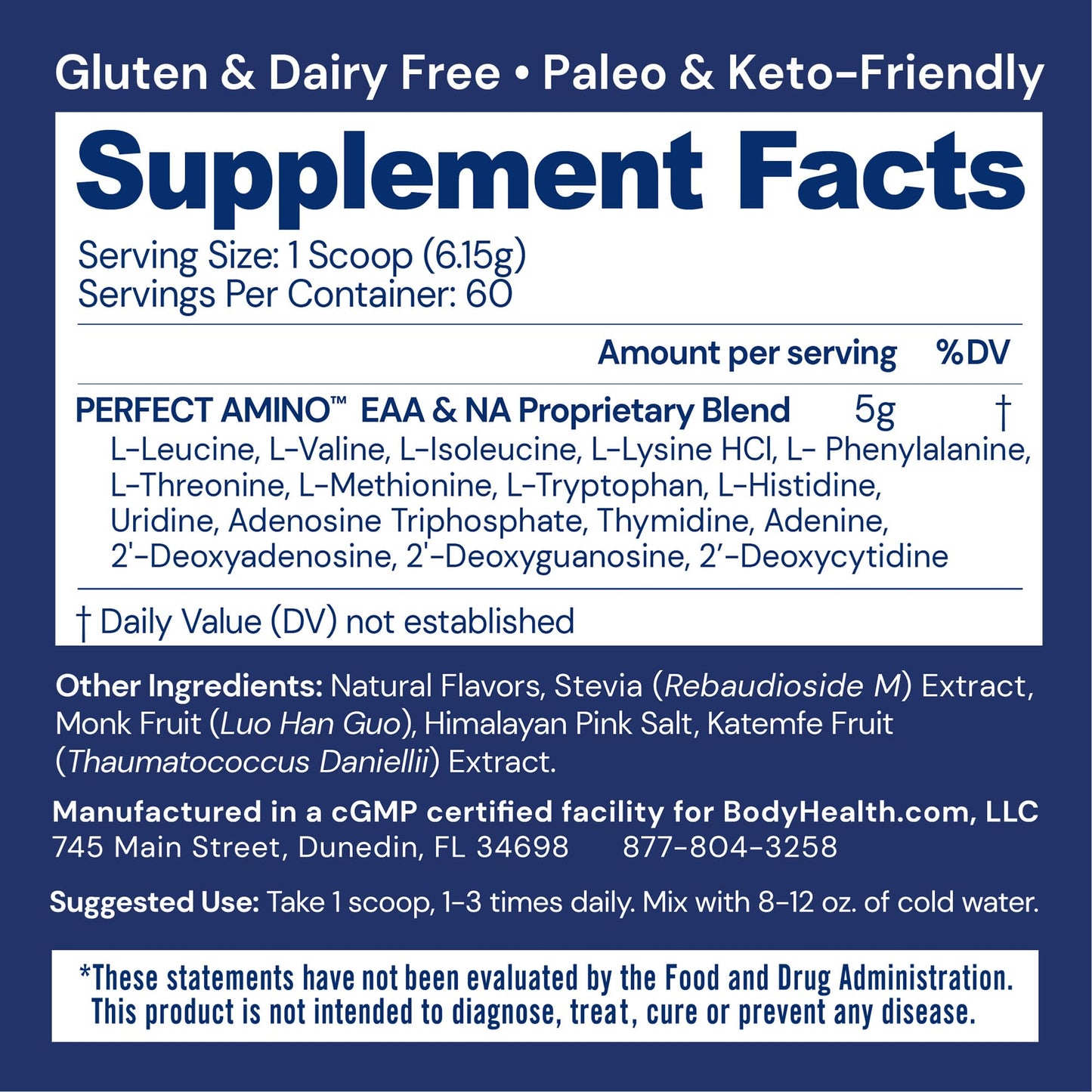 BodyHealth PerfectAmino Powder - BCAA and EAA Powder for Pre and Post Workout - Amino Acid Energy Drink for Men and Women to Support Lean Muscle and Recovery - Strawberry - 30 Servings Nirvana Guru