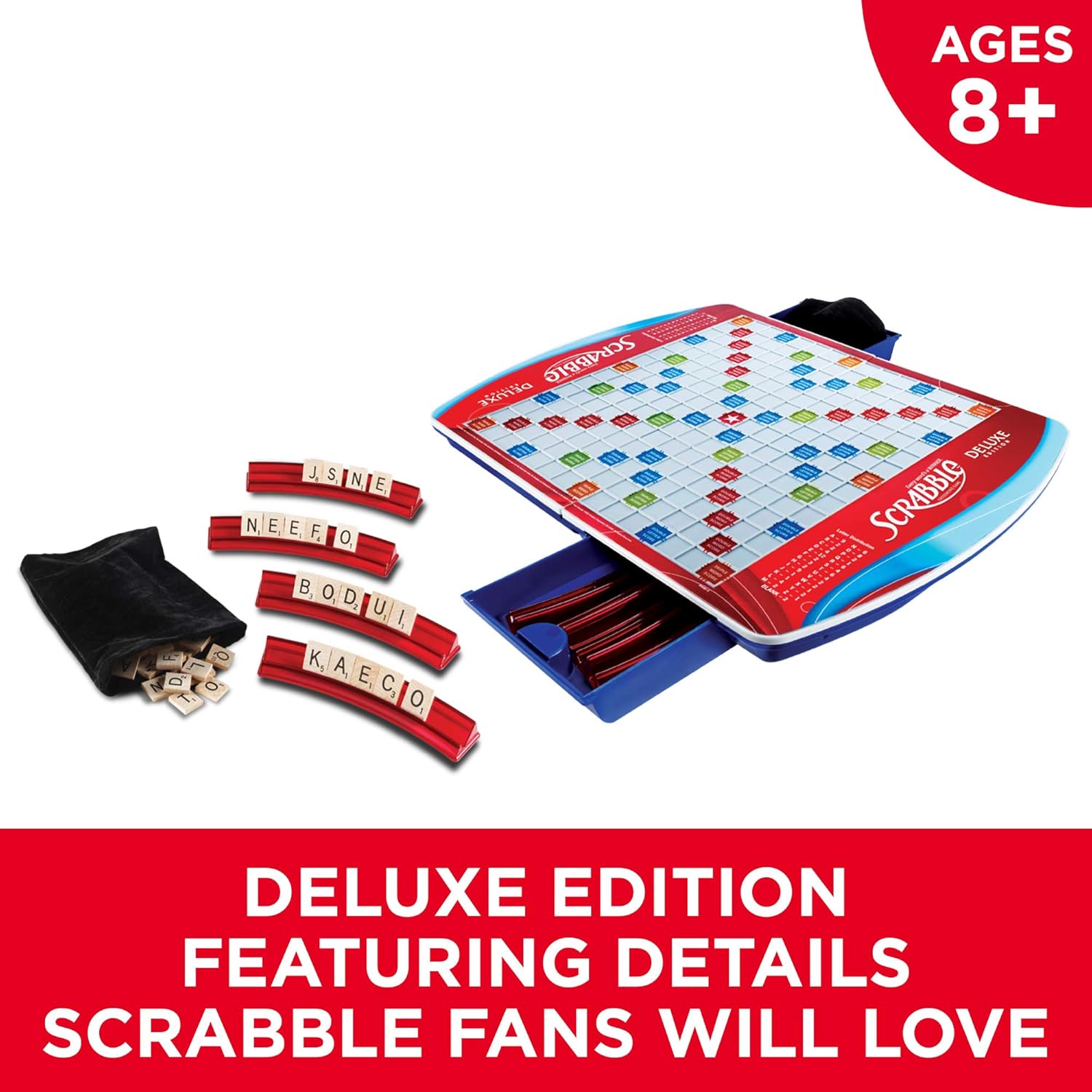 Hasbro Gaming Scrabble Deluxe Edition Board Game, (Amazon Exclusive) Nirvana Guru