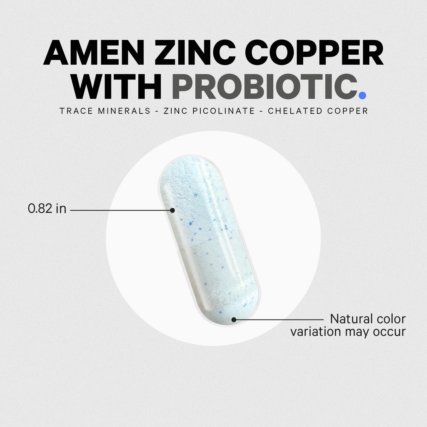 Amen Zinc & Copper Supplement + Probiotics, 3 Months Supply, One Per Day - 50 mg Zinc Picolinate Vitamin Pills - Essential Minerals Supplements – 2 Billion CFUs Probiotic – Vegan, Non-GMO, 90 Capsules Nirvana Guru