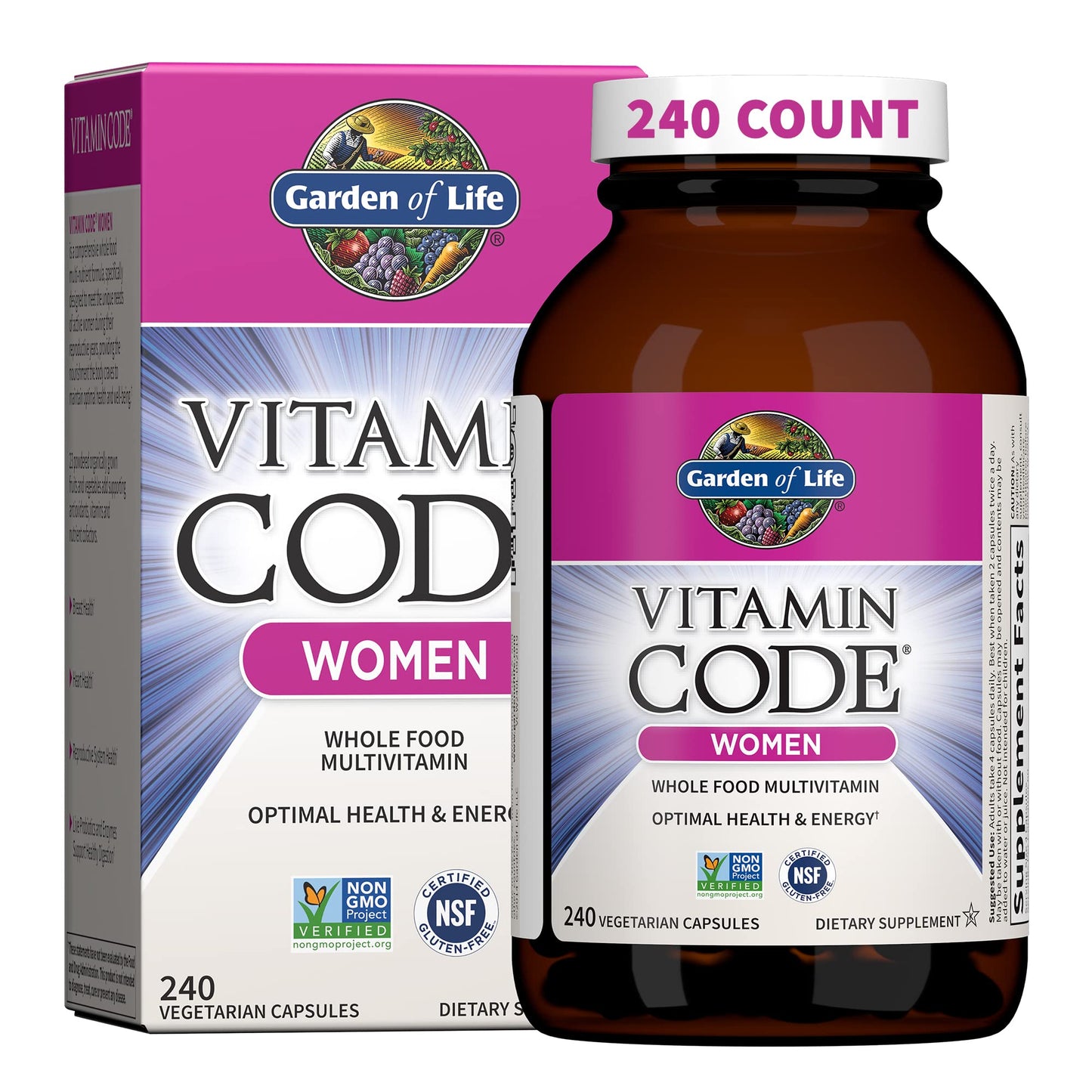 Garden of Life Multivitamin for Women, Vitamin Code Women's Multi - 120 Capsules, Whole Food Womens Multi, Vitamins, Iron, Folate not Folic Acid & Probiotics for Womens Energy, Vegetarian Supplements - Nirvana Guru
