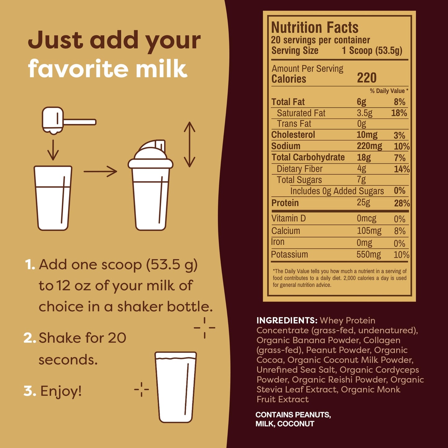 FlavCity Grass Fed Whey Protein Powder - Vanilla Smoothie - 25g Protein & 10g Collagen - Made with Real Vanilla Bean & Organic Coconut Milk - Gluten Free & No Added Sugars (20 Servings)