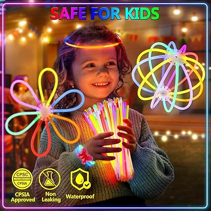 BUDI 467Pcs Glow Sticks - Halloween Party Favors Glow in the Dark Party Supplies for Kids Adults 4th of July Accessories Neon Decors Glowsticks Bulk 8 Inch & Connectors Necklace Bracelet Glasses nirvanaguru