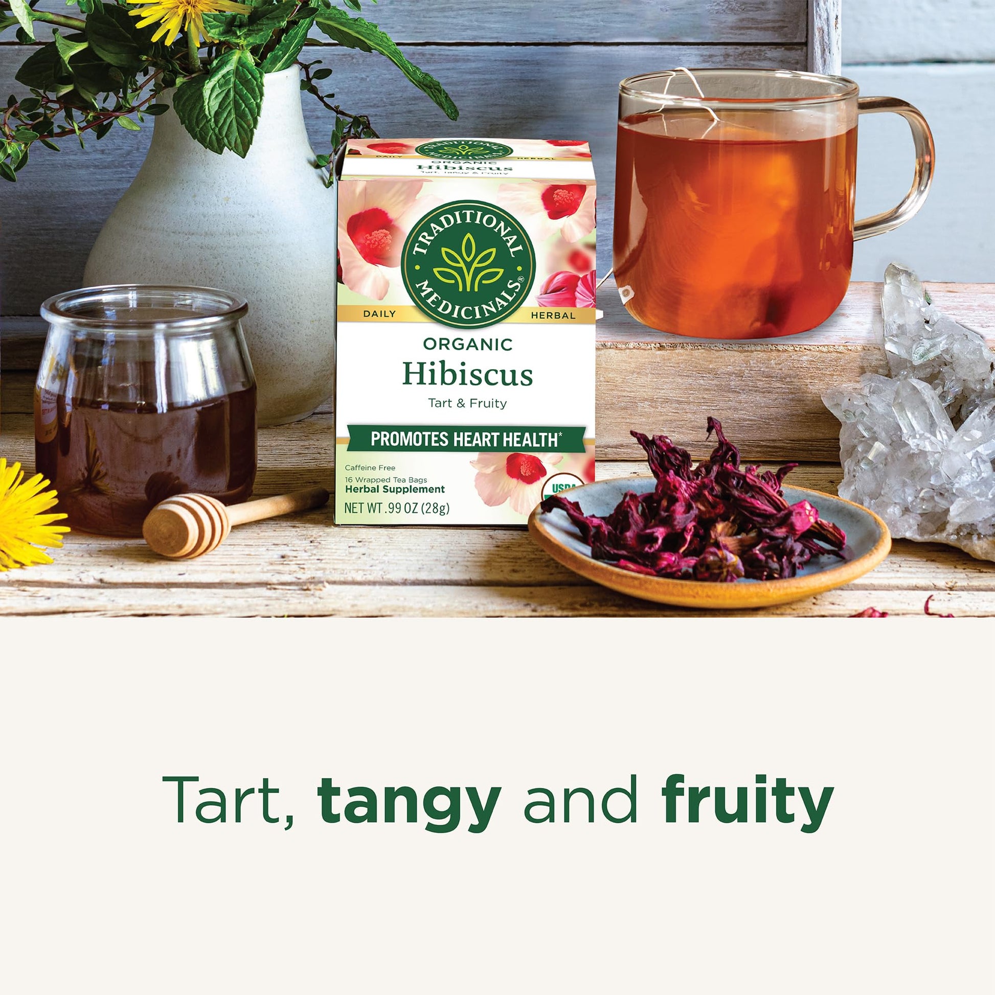 Traditional Medicinals - Organic Hibiscus Herbal Tea (6 Pack) - Supports Heart Health - 96 Tea Bags Total - Nirvana Guru