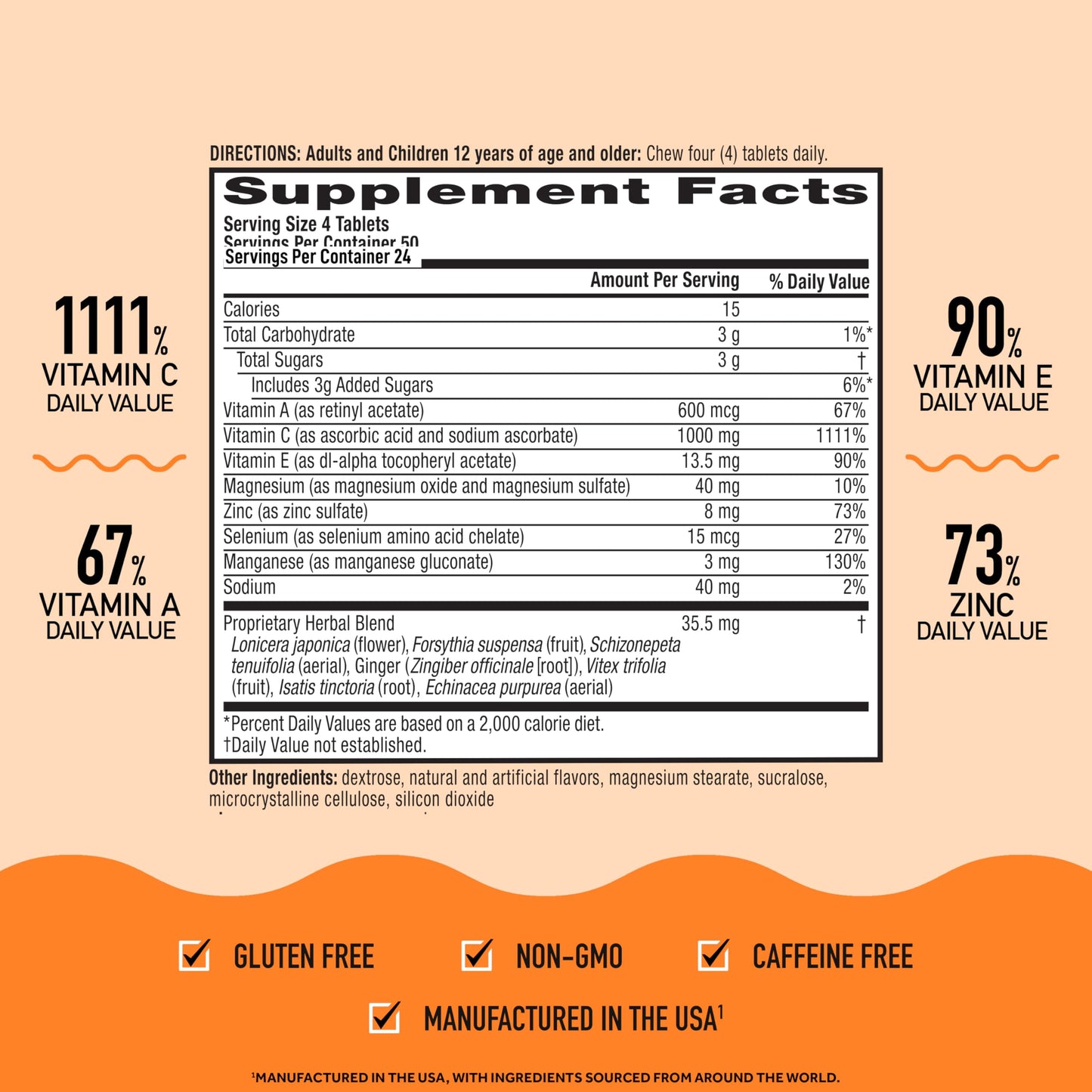 Airborne Vitamin C 1000mg (per Serving) - Citrus Chewable Tablets (116 Count in a Bottle), Gluten-Free Immune Support Supplement, with Vitamins A C E, Zinc, Selenium, Echinacea, Ginger, Antioxidants Nirvana Guru