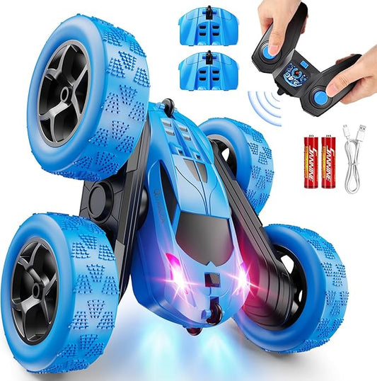 Remote Control Car, RC Cars Toys for Kids Ages 6-12, 4WD Stunt Car with LED Lights & 360° Flips, 2.4GHz, Upgraded USB-C Modular Batteries, 8-10 Year Old Boys Birthday Gift Nirvana Guru