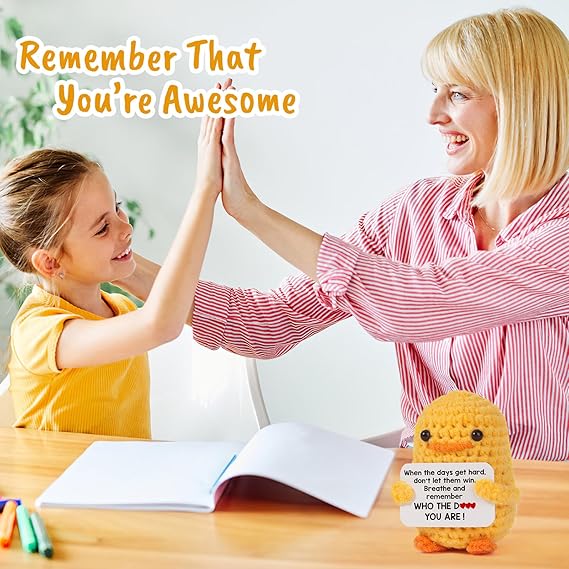 MBL Inspirational Birthday Gifts for Women - Back to School Students, Positive Emotional Uplifting Support Small Funny Cute Crochet Duck Potato Pickle for Colleges Her Him Men Friends Coworkers nirvanaguru