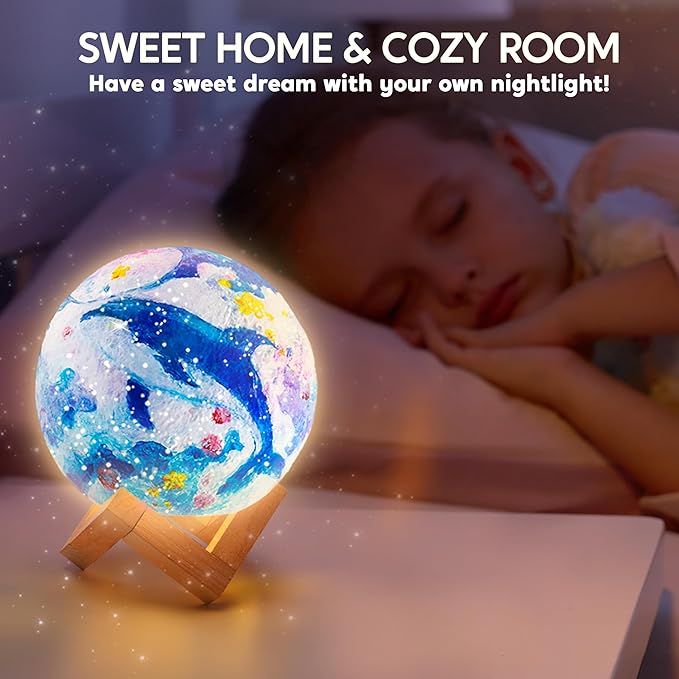 Klever Kits DIY 3D Moon Night Light, Paint Your Own Moon Lamp Kit Galaxy Lamp Arts and Crafts Kit, School Activities, Birthday Gifts for Kids Girls Boys nirvanaguru