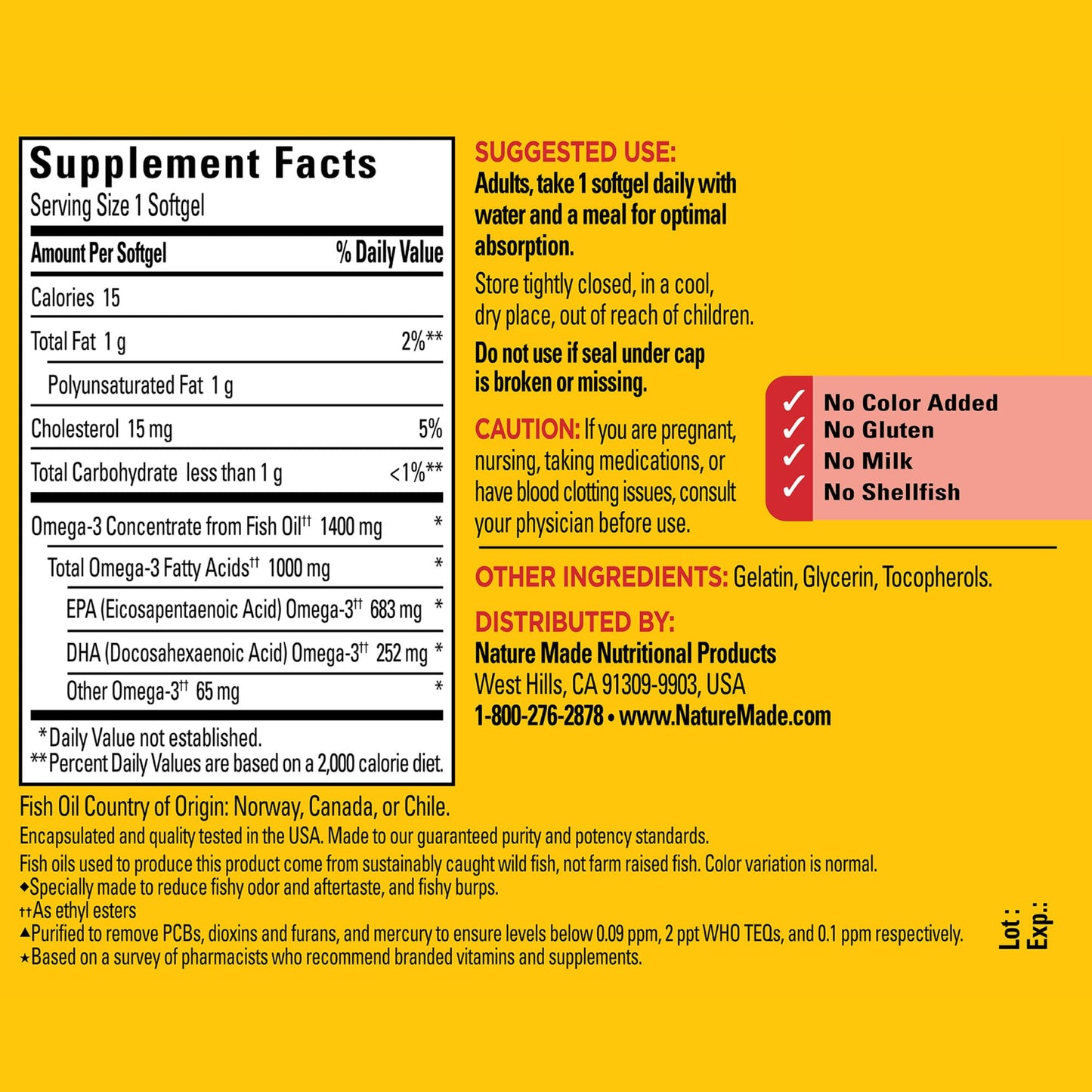Nature Made Extra Strength Omega 3 Fish Oil Supplements, 2800mg, Fish Oil Omega 3 Supplements as Ethyl Esters for Healthy Heart, Brain, Eyes, Mood Support, 60 Softgels, 30 Day Supply - Nirvana Guru
