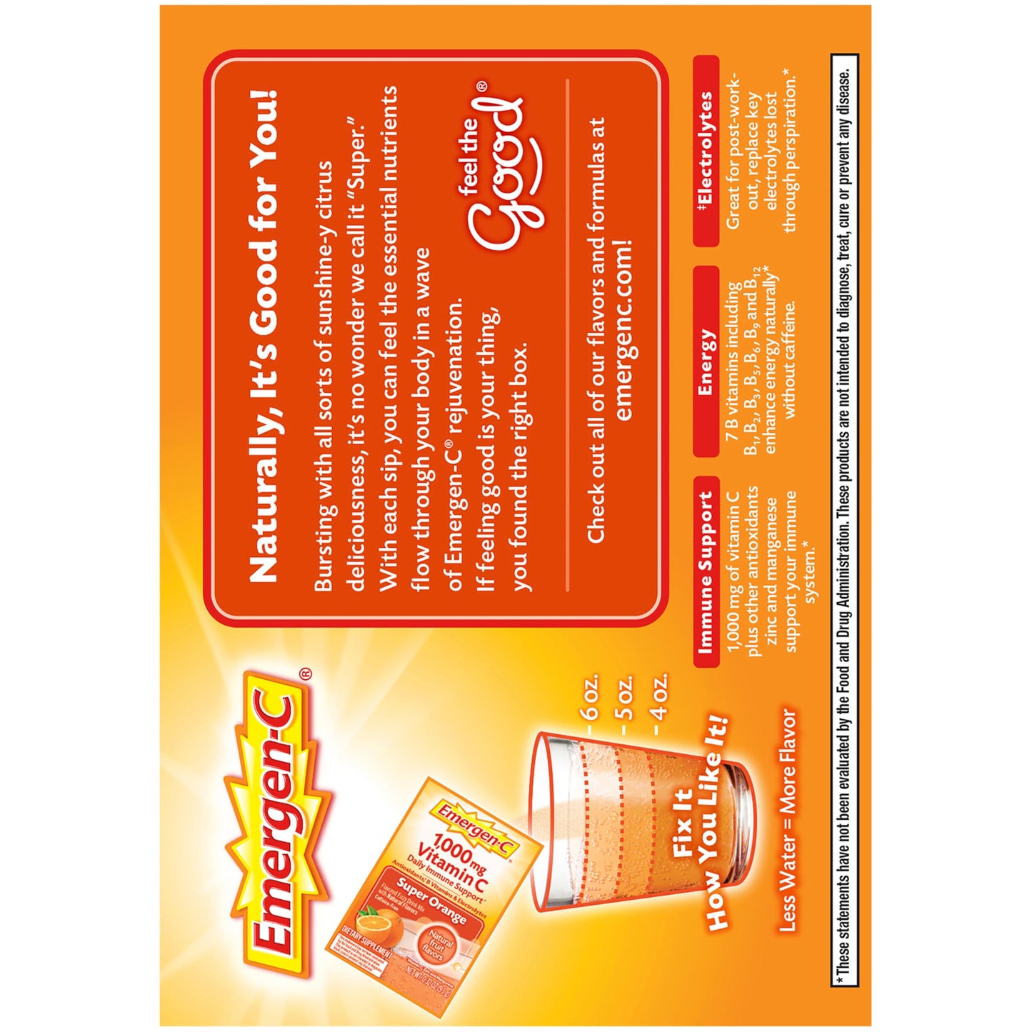 Emergen-C 1000mg Vitamin C Powder for Daily Immune Support Caffeine Free Vitamin C Supplements with Zinc and Manganese, B Vitamins and Electrolytes, Super Orange Flavor - 60 Count/2 Month Supply Nirvana Guru