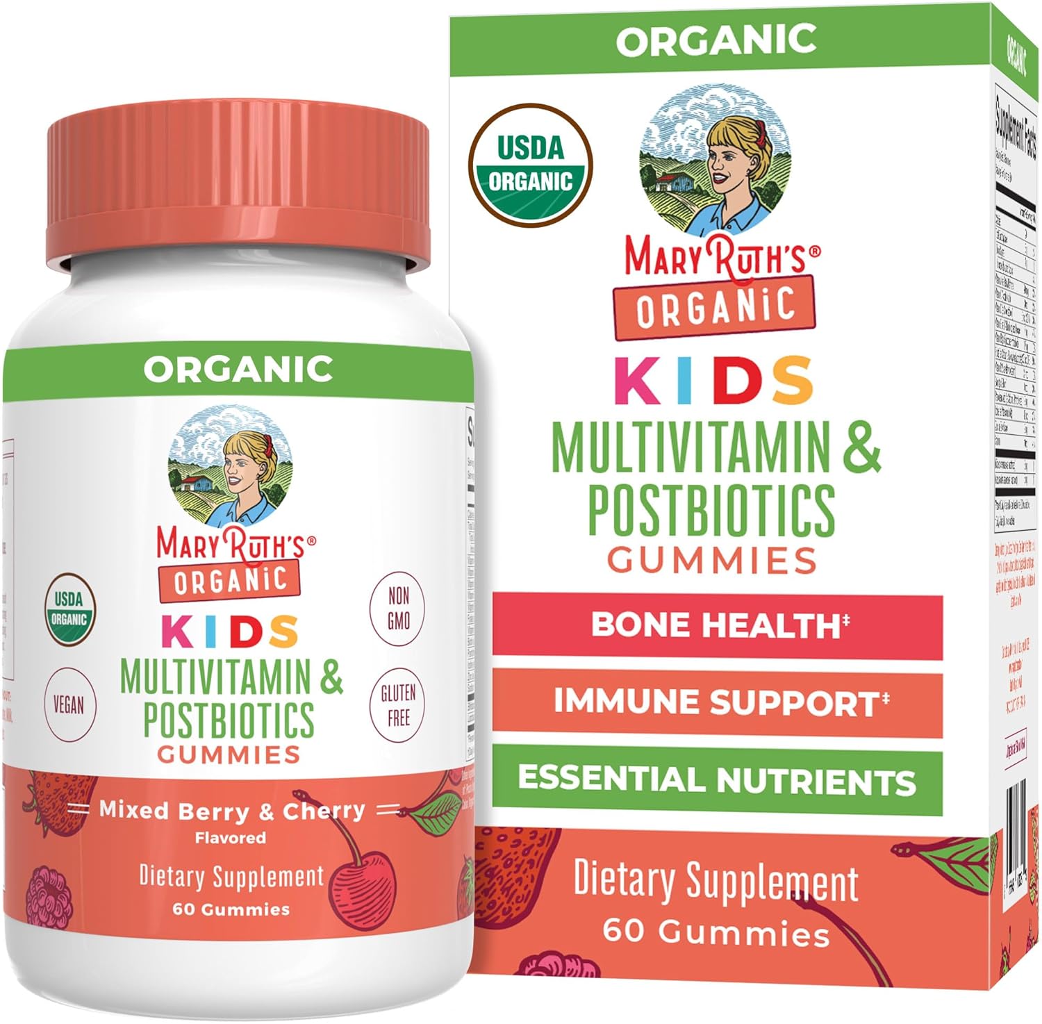 MaryRuth Organics Kids Vitamins | USDA Organic | Multivitamin Gummies + Postbiotics for Ages 4+ | Lactobacillus Rhamnosus | Vegan | Non-GMO | 60 Count - Nirvana Guru