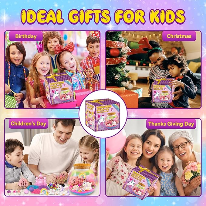 Unicorn Terrarium Crafts Kit for Kids-LED Night Light Up & Remote Unicorn Birthday Gifts Toys for Girls Ages5 6 7 8 9 10 Year Old-Christmas Gifts for Girls nirvanaguru