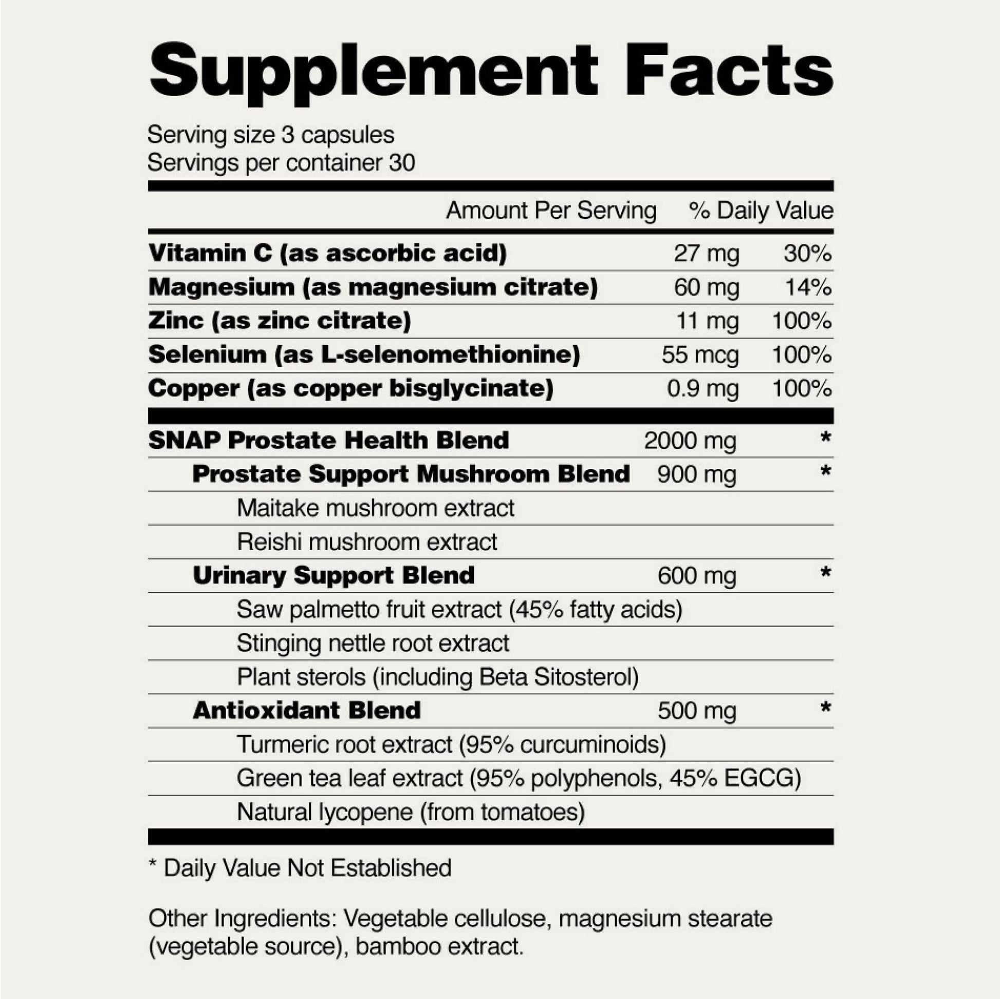 Snap Supplements Prostate Health Support Supplement, Saw Palmetto for Men Plus Stinging Nettle Root, Magnesium Citrate, Zinc and Plant Sterols, Supports Male Urinary Tract Health, 90 Capsules - Nirvana Guru
