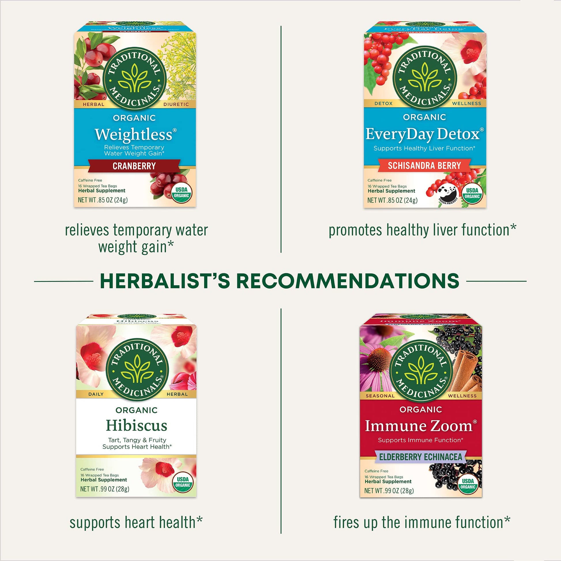 Traditional Medicinals Organic Red Clover, Caffeine Free, 16 Wrapped Tea Bags, 1.13 oz (32 g) - Nirvana Guru