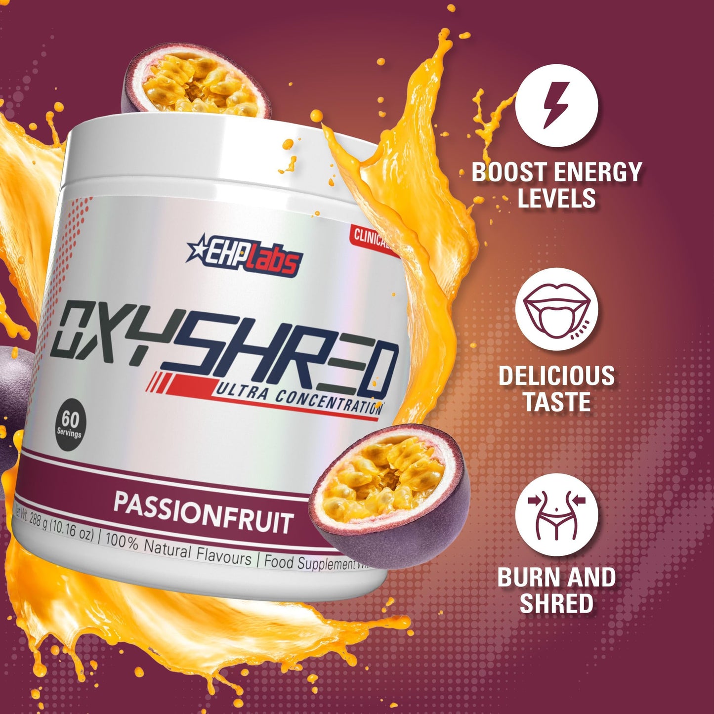 EHP Labs OxyShred Pre Workout Powder - Preworkout Powder with L Glutamine & Acetyl L Carnitine, Energy Boost Drink - Mango, 60 Servings Nirvana Guru