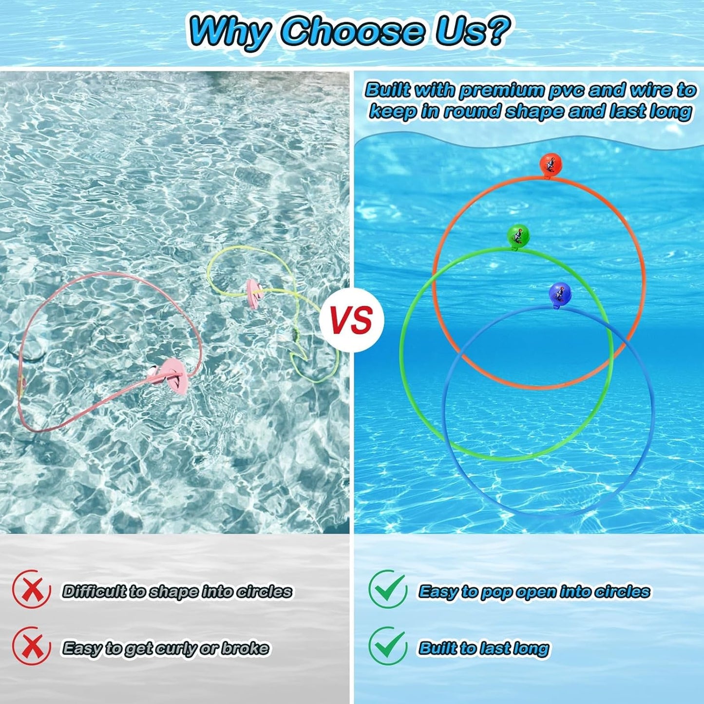 Jasonwell Pool Toys Diving Rings - 28PCS Swim Thru Rings Pool Game Diving Toys with Dive Ring Underwater Treasures Torpedo Bandits Fish Toy Fun Water Swimming Toy for Boys Girls Kids Teens Adults Nirvana Guru