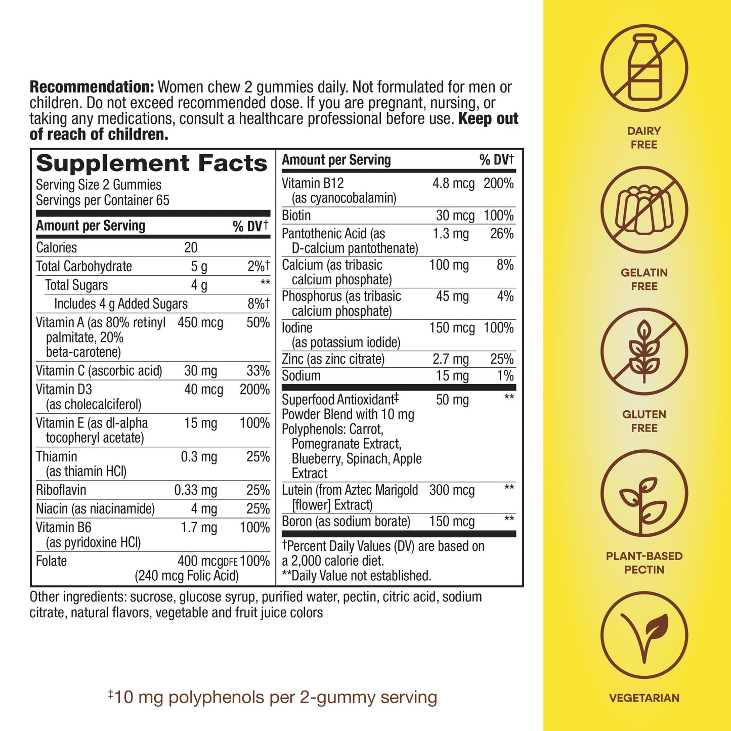 Nature's Way Alive Women’s 50+ Daily Gummy Multivitamins, Supports Multiple Body Systems*, Supports Healthy Heart, Brain & Bones,* B-Vitamins, Mixed Berry Flavored, 150 Gummies (Packaging May Vary) - Nirvana Guru