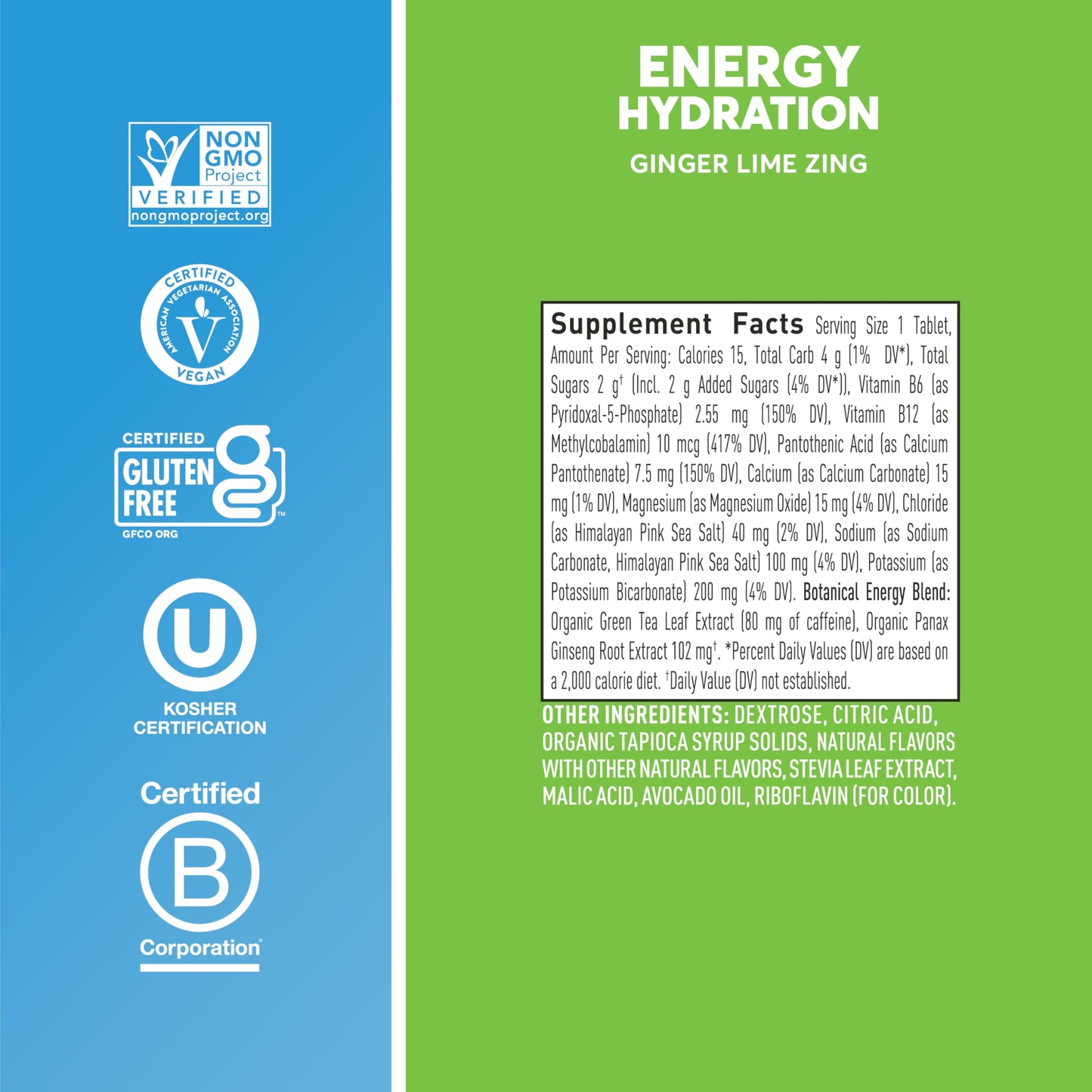 Nuun Energy Electrolyte Tablets with Ginseng, Caffeine from Green Tea Extract, Vitamin B12, B6, B5, Magnesium & 4 Other Electrolytes, Gluten Free & Vegan, Tropical Punch, 8 Pack (80 Servings Total) Nirvana Guru