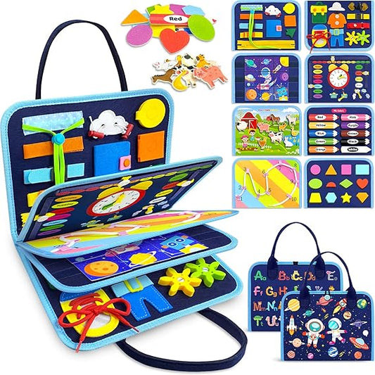 Gojmzo Busy Board Montessori Toys for Toddler Boy Birthday Gifts, Busy Book Sensory Toys for Toddlers, Learning Educational Toddler Travel Activities nirvanaguru