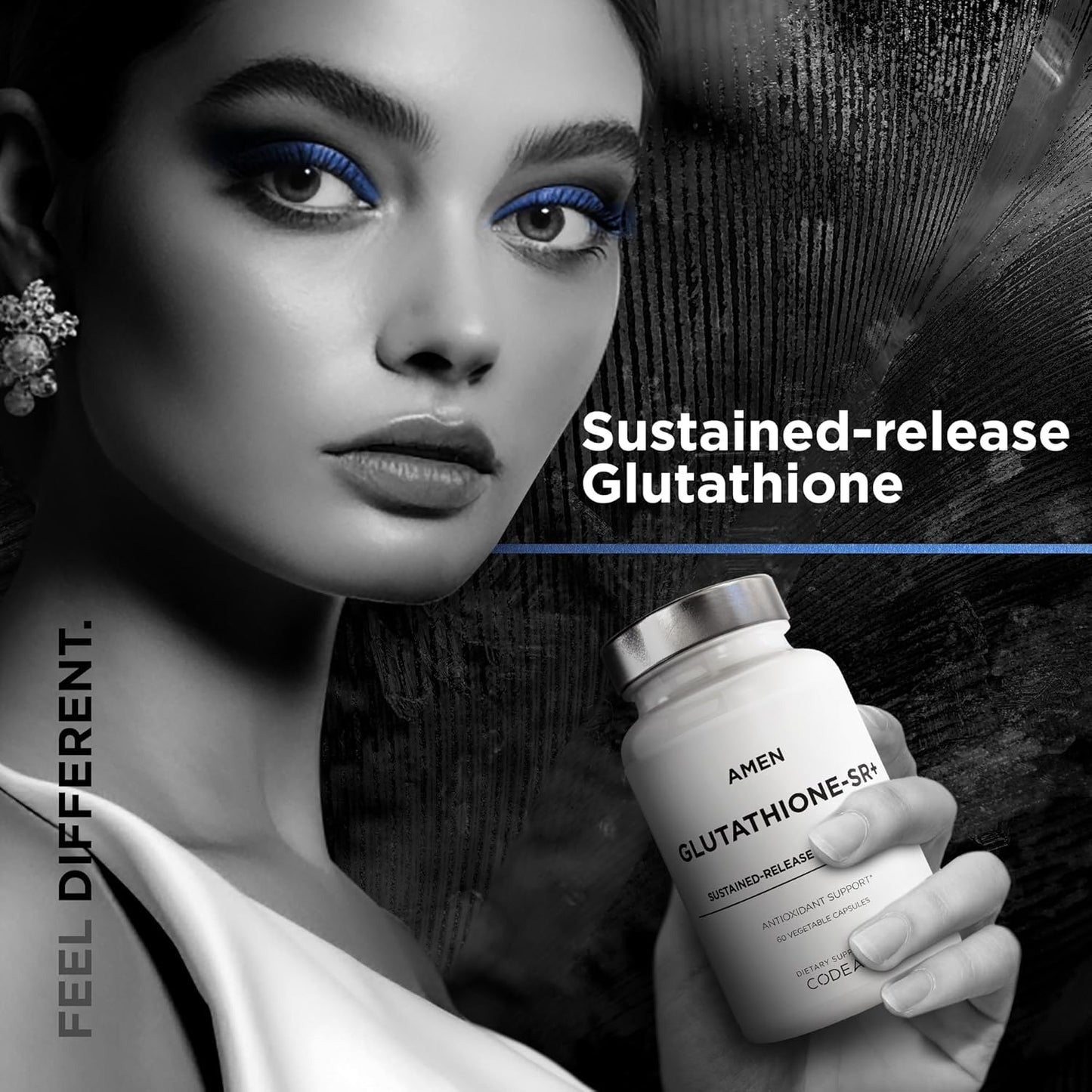 Amen Glutathione-SR+ Advanced Sustained-Release Supplement - 2-Month Supply - Reduced L-Glutathione - Galactomannans Fenugreek Seed - Time-Reduced Matrix - Non-GMO - 60 Capsules Nirvana Guru