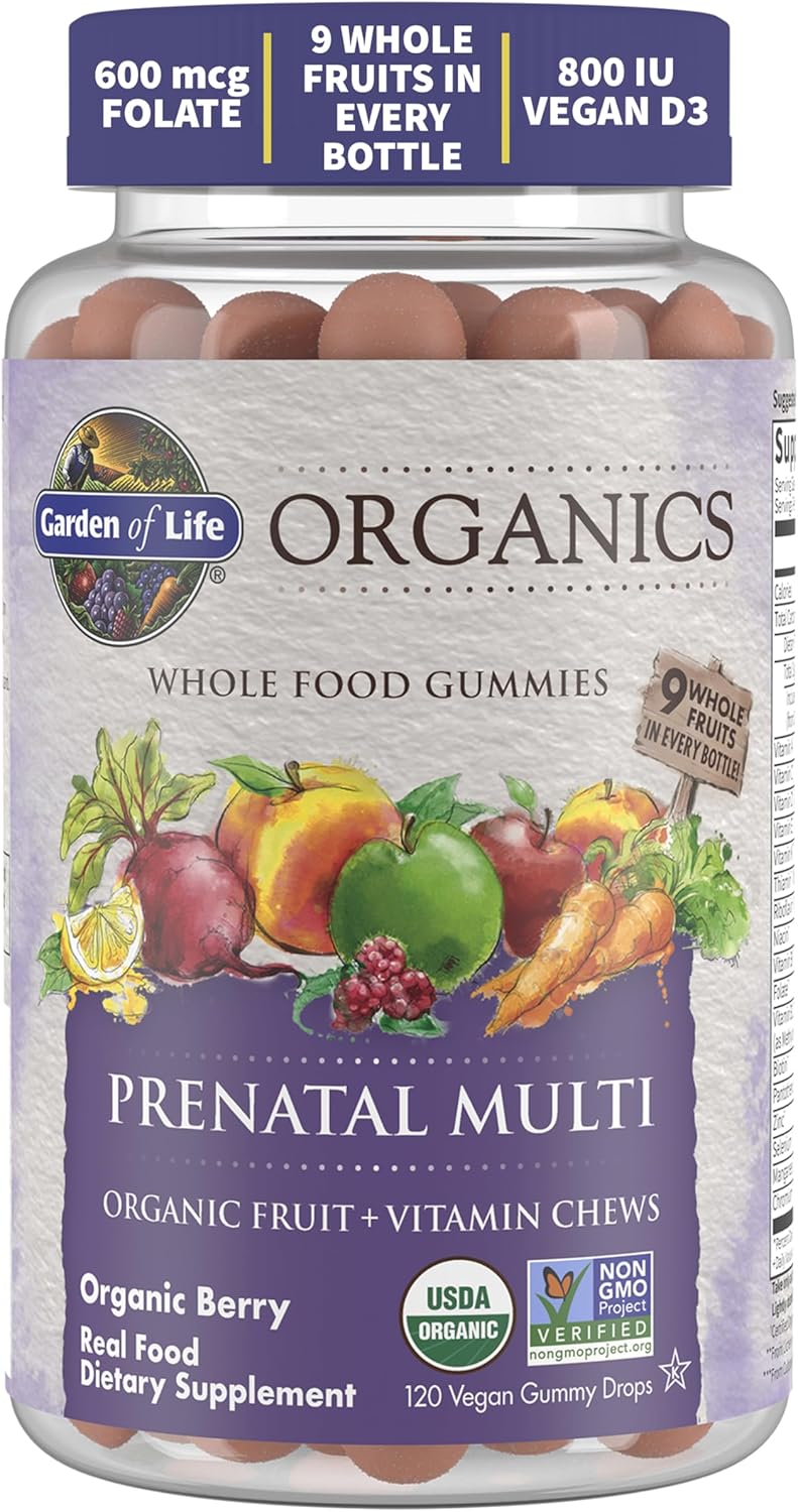 Prenatal Gummies Multivitamin with Vitamin D3, B6, B12, C & Folate for Healthy Fetal Development – Garden of Life mykind Organics – Organic, Non-GMO, Gluten-Free, Vegan, Berry Flavor, 30 Day Supply - Nirvana Guru