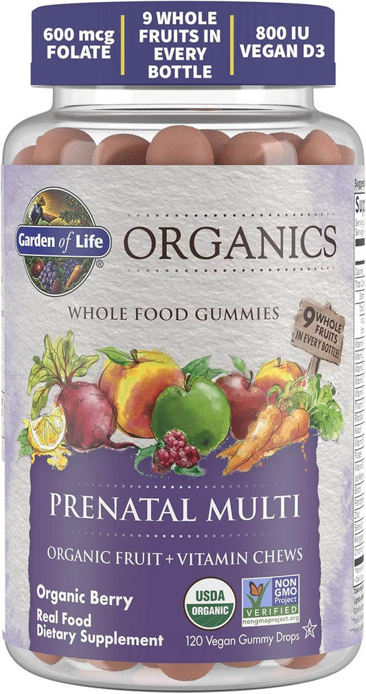 Prenatal Gummies Multivitamin with Vitamin D3, B6, B12, C & Folate for Healthy Fetal Development – Garden of Life mykind Organics – Organic, Non-GMO, Gluten-Free, Vegan, Berry Flavor, 30 Day Supply - Nirvana Guru