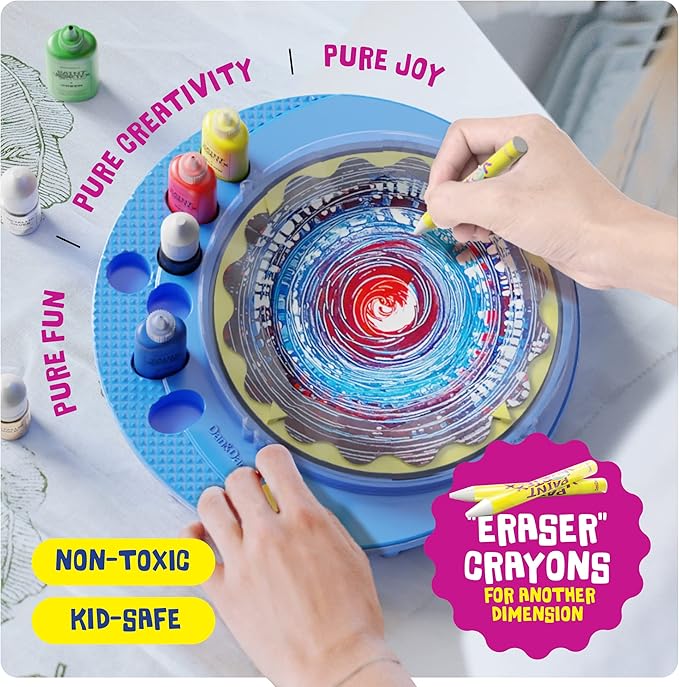 Dan&Darci Paint Spin Art Machine Kit for Kids - Arts & Crafts for Boys & Girls Ages - Art Craft Set Gifts for 6-9 Year Old Boy, Girl - Painting Spinner Toys - Birthday Gift Ideas for Ages 6-12 Years Nirvana Guru