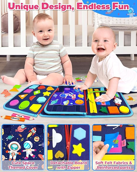 Gojmzo Busy Board Montessori Toys for Toddler Boy Birthday Gifts, Busy Book Sensory Toys for Toddlers, Learning Educational Toddler Travel Activities nirvanaguru