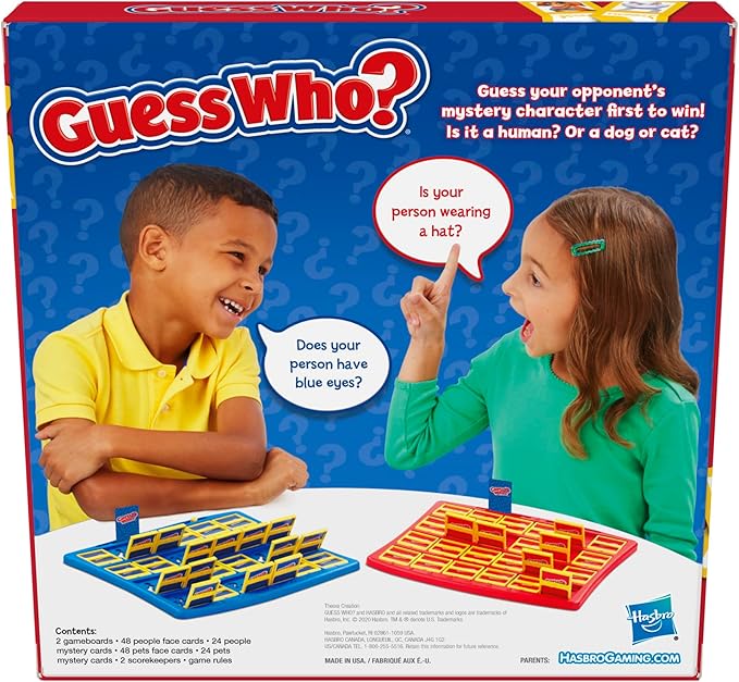 Hasbro Gaming Guess Who? Board Game, with People and Pets Cards, The Original Guessing Game for Kids, Ages 6 and Up (Amazon Exclusive) nirvanaguru
