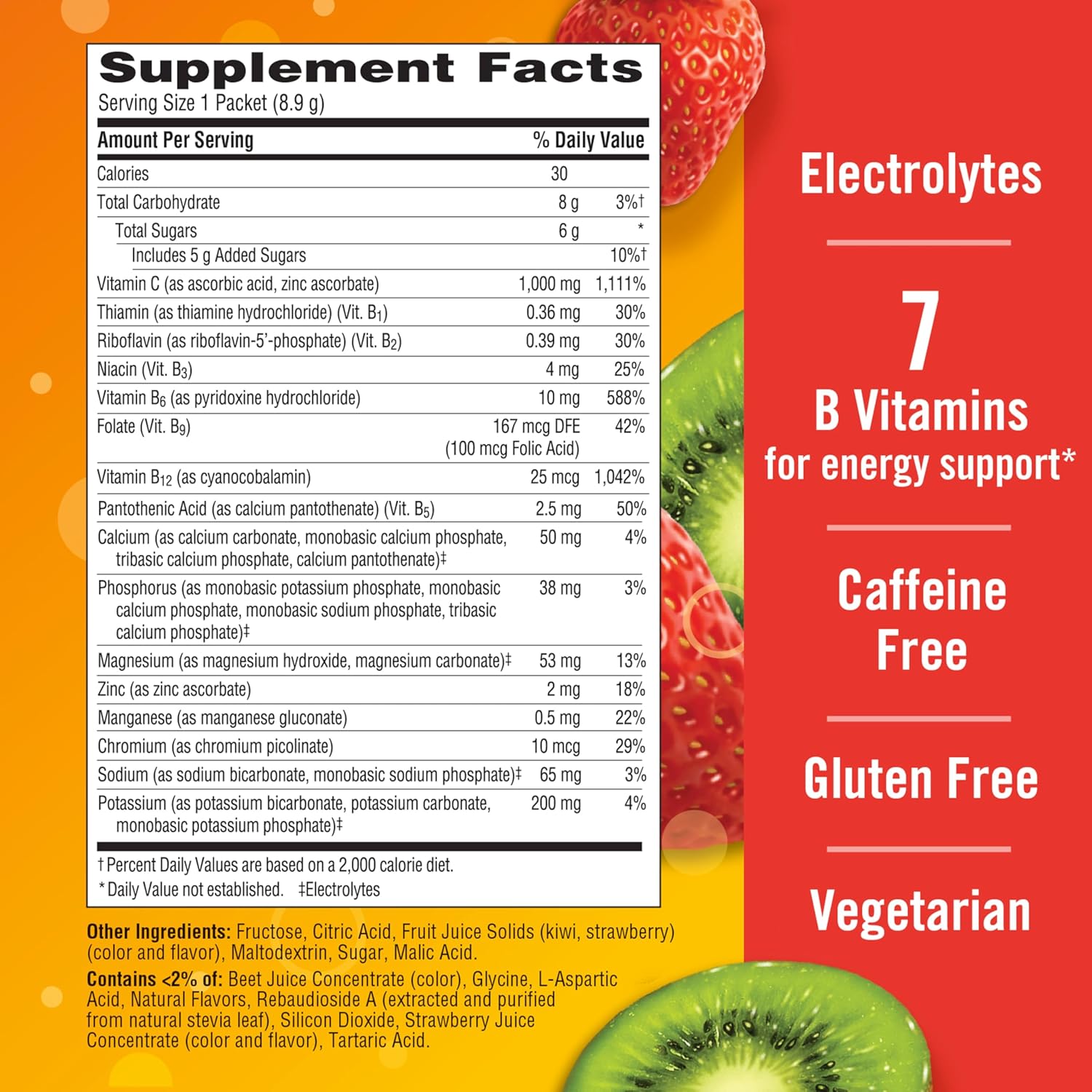 Emergen-C 1000mg Vitamin C Powder for Daily Immune Support Caffeine Free Vitamin C Supplements with Zinc and Manganese, B Vitamins and Electrolytes, Super Orange Flavor - 30 Count Nirvana Guru