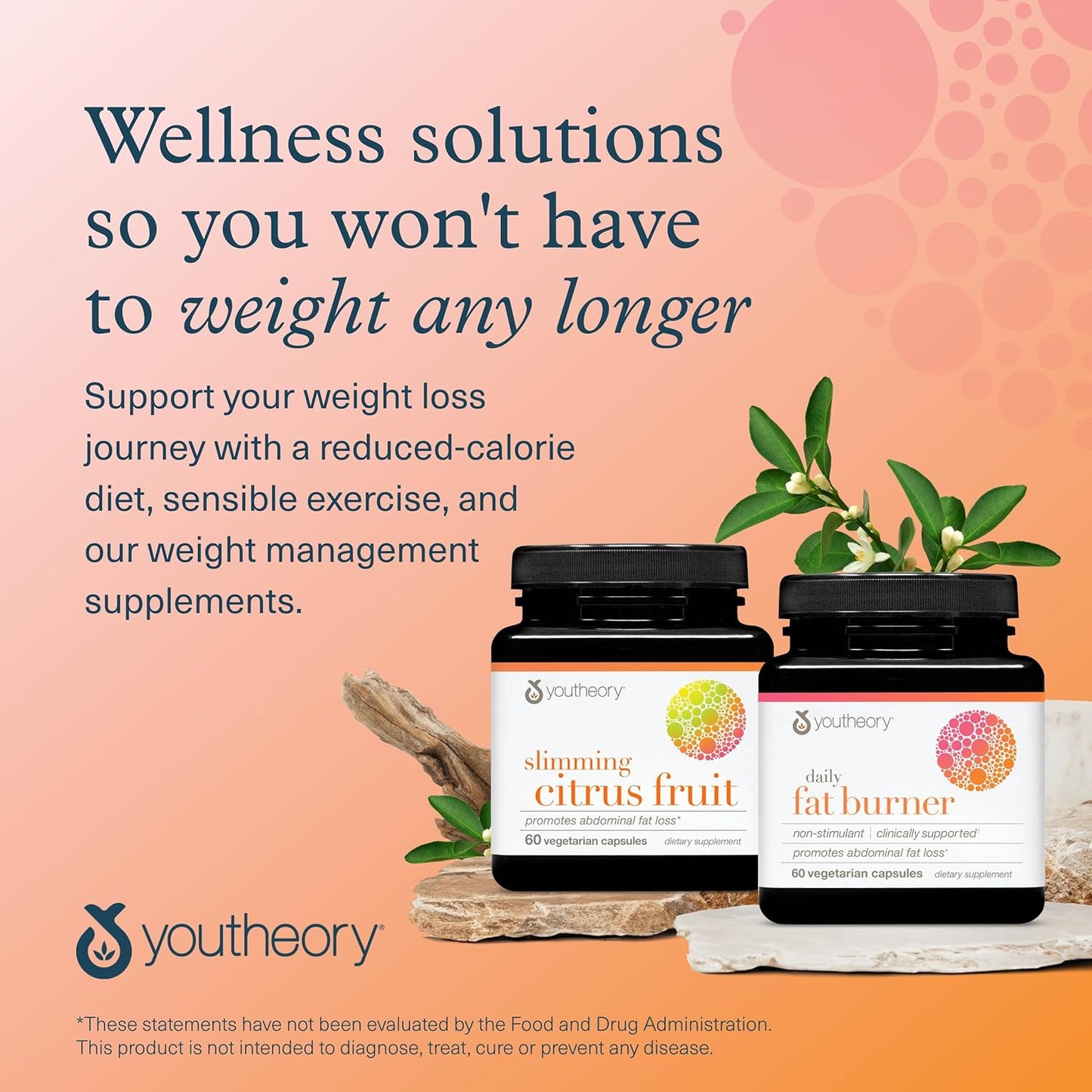 Youtheory Daily Fat Burner - Supports Body Composition & Metabolism - with Citrus Fruit Blend, Chromium & Cayenne Extract - Gluten, Soy & Dairy Free - 60 Vegetarian Capsules - Nirvana Guru