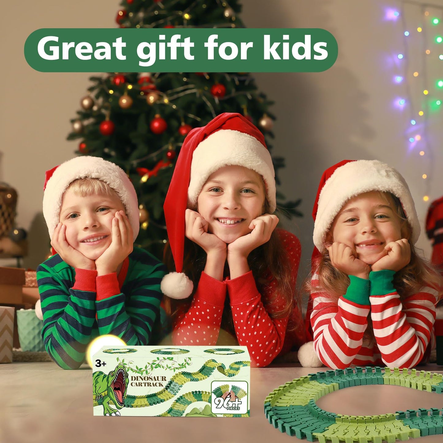 GIAT Dinosaur Track Toys - Best Birthday Gifts for 3 4 5 6 7 Year Old Boys Girls, Dinosaur Race Car Track with Light & Sound, Create A Dinosaur World Road Race Nirvana Guru
