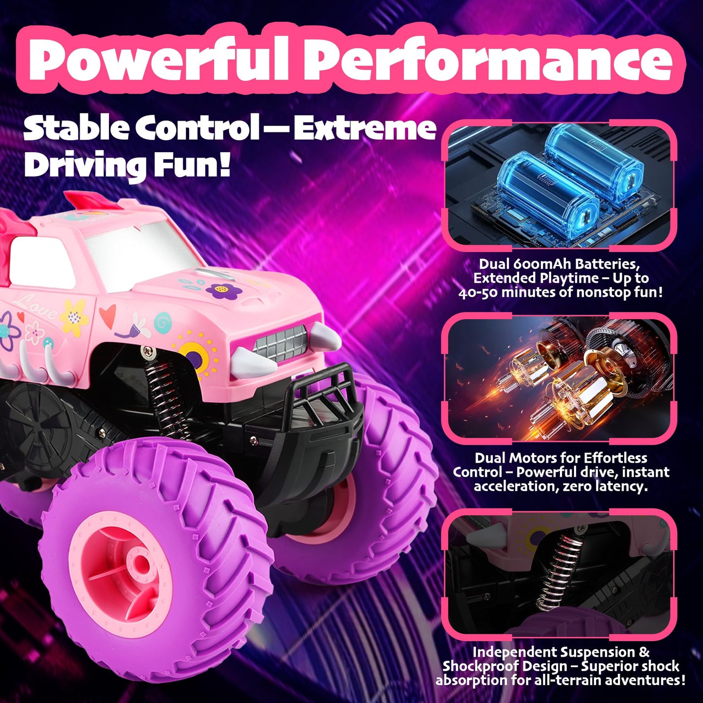 Threeking 1:16 Waterproof Monster Truck Toys RC Cars Amphibious Remote Control Car Trucks 4WD All Terrain Off-Road Pickup Toy for 6 7 8 9 10 11 12 Year Old Boys Girls Kids Gifts Presents Nirvana Guru