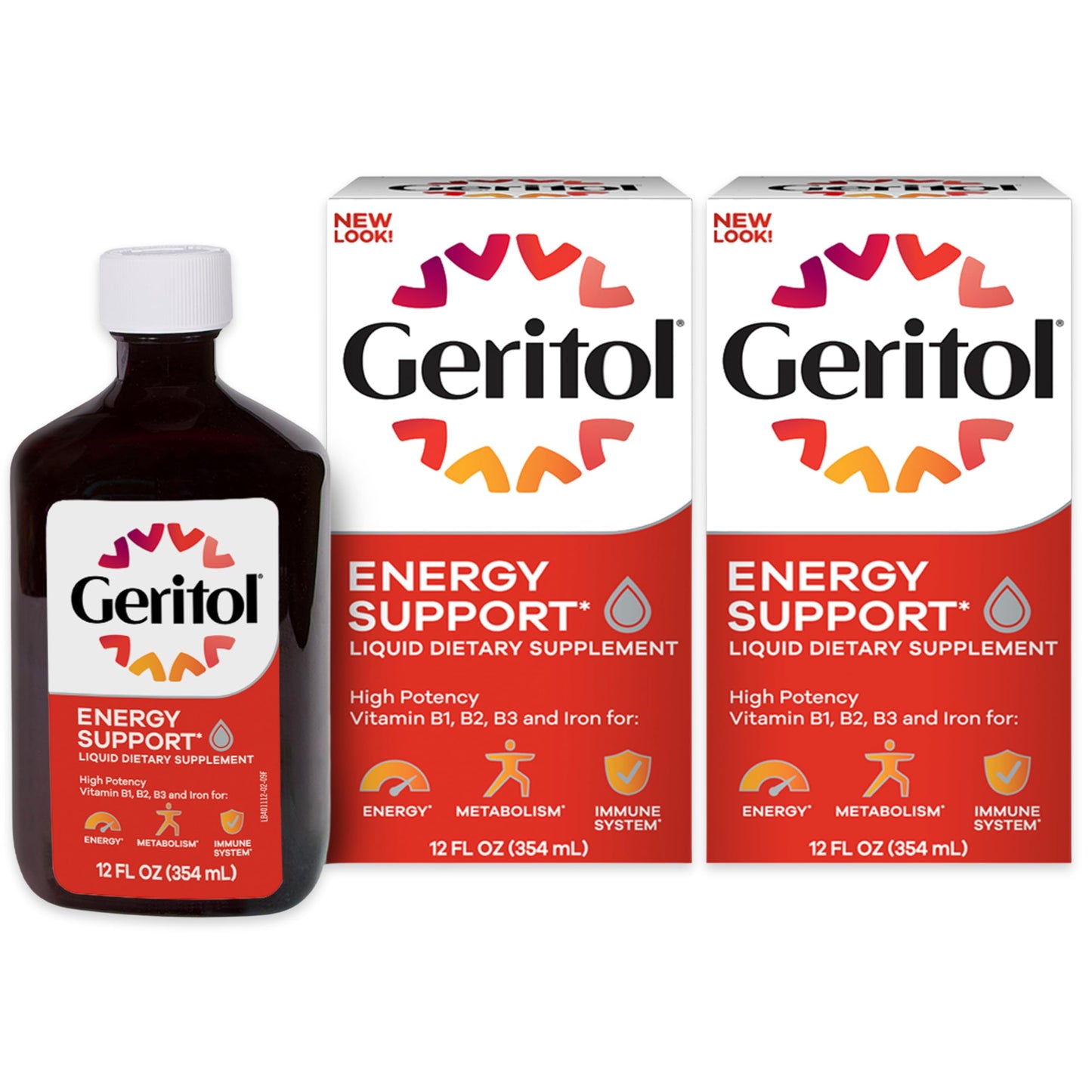 Geritol Liquid Vitamin and Iron Supplement, Energy Support, Contains High Potency B-Vitamins and Iron, Pleasant Tasting, Easy to Swallow, No Artificial Sweeteners, Non-GMO, 12 Oz Nirvana Guru