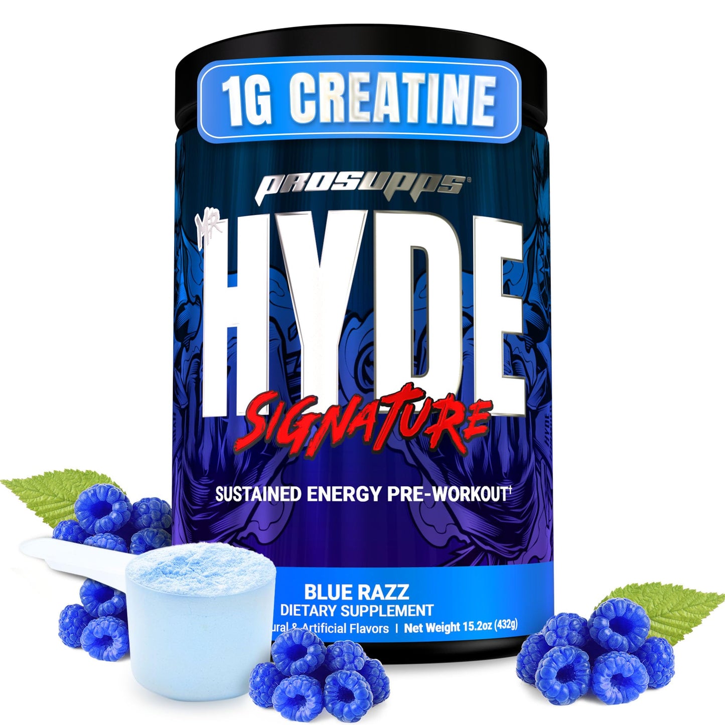 PROSUPPS Mr. Hyde Signature Pre Workout Powder with Creatine, Beta Alanine & Caffeine - Performance, Energy & Endurance - Clean Fitness & Gym Supplements for Men & Women (Blue Razz, 30 Servings) Nirvana Guru