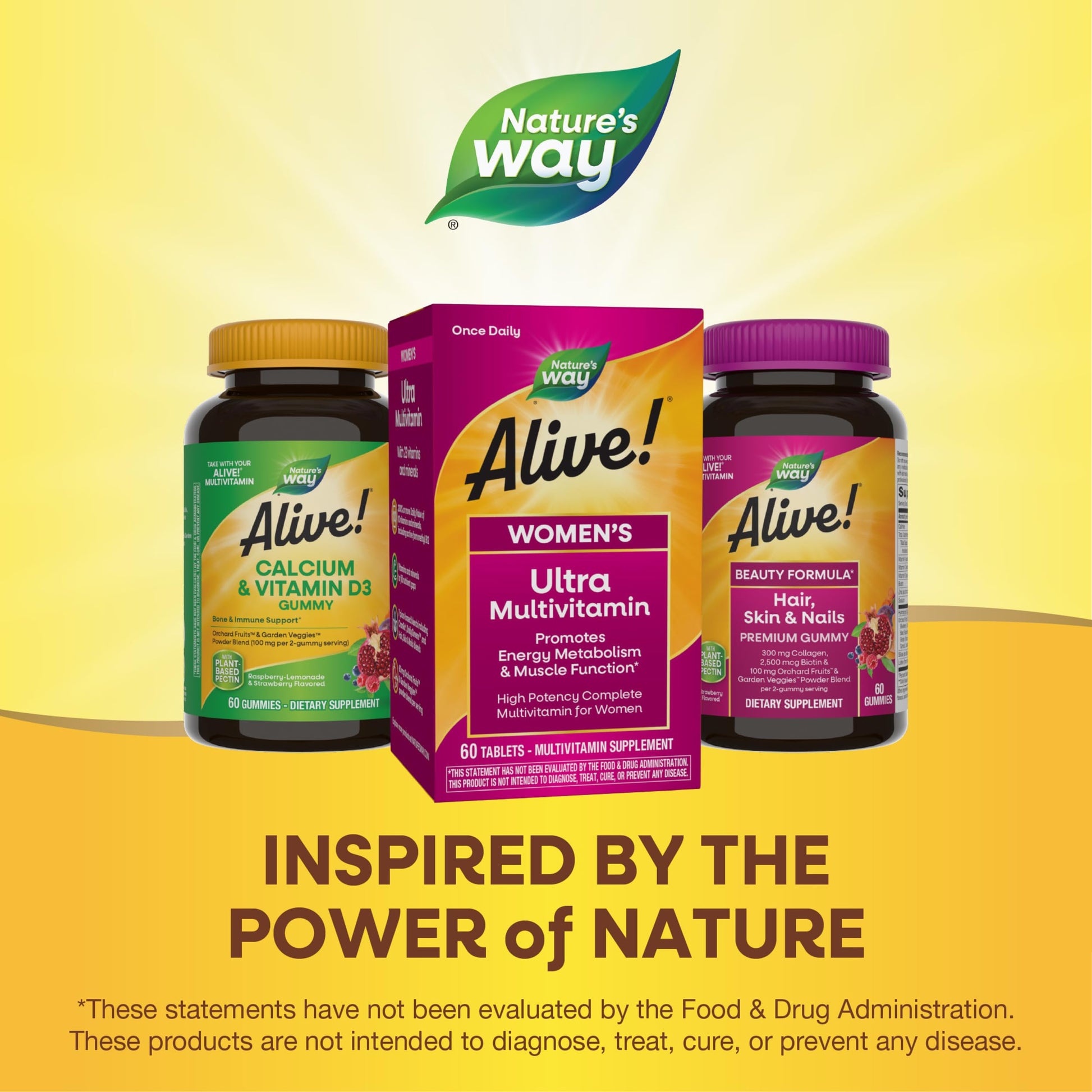 Nature's Way Alive! Women's Daily Ultra Multivitamin, High Potency Formula, Promotes Energy Metabolism and Muscle Function*, with Methylated B12, 60 Tablets - Nirvana Guru