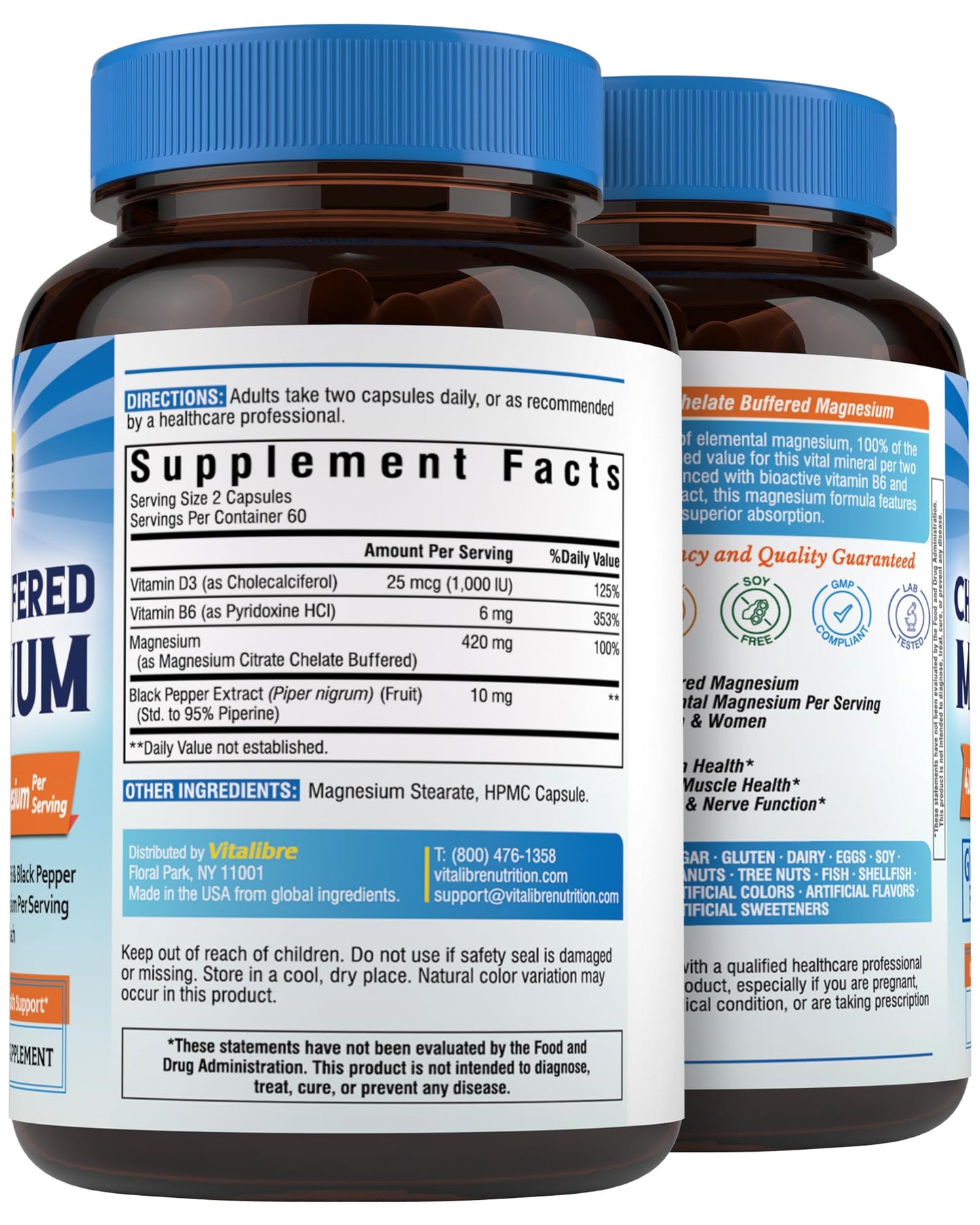 10 in 1 Magnesium Complex, 420mg Elemental Magnesium | Ultra Strength, Max Absorption | Chelated Magnesium Supplement for Sleep, Nerves & Heart Health | Non-GMO, 120 Vegan Capsules Nirvana Guru
