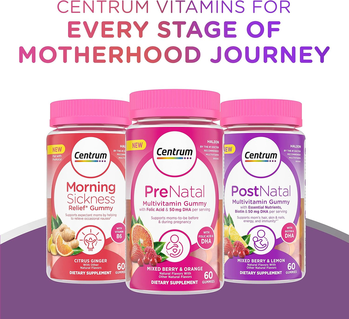 Centrum Prenatal Multivitamin Gummies with DHA and Folic Acid, Mixed Berry and Orange Flavors - 60 Count, 30 Day Supply Nirvana Guru