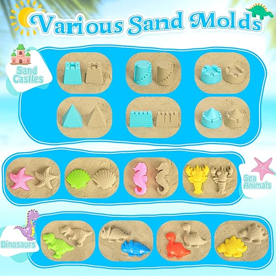 Collapsible Beach Toys for Kids Toddlers, Collapsible Sand Bucket and Shovels Set with Mesh Bag,Travel Sand Castle Building Kit, Sandbox Toys, Foldable Beach Essentials for Toddlers Kids Age 3-10 nirvanaguru